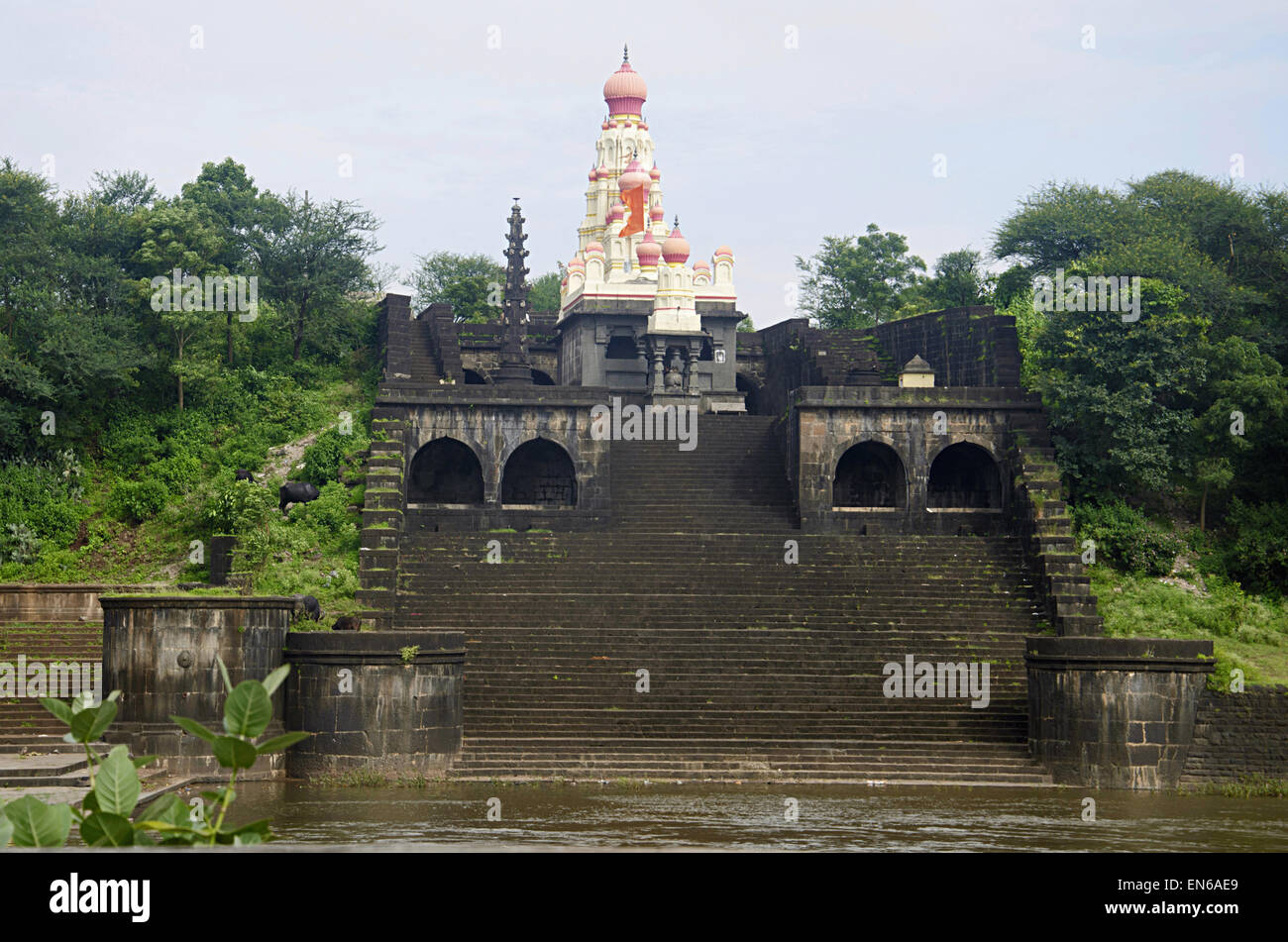 Vue d'un temple, Mahuli Sangam, Satara, Maharashtra, Inde Banque D'Images