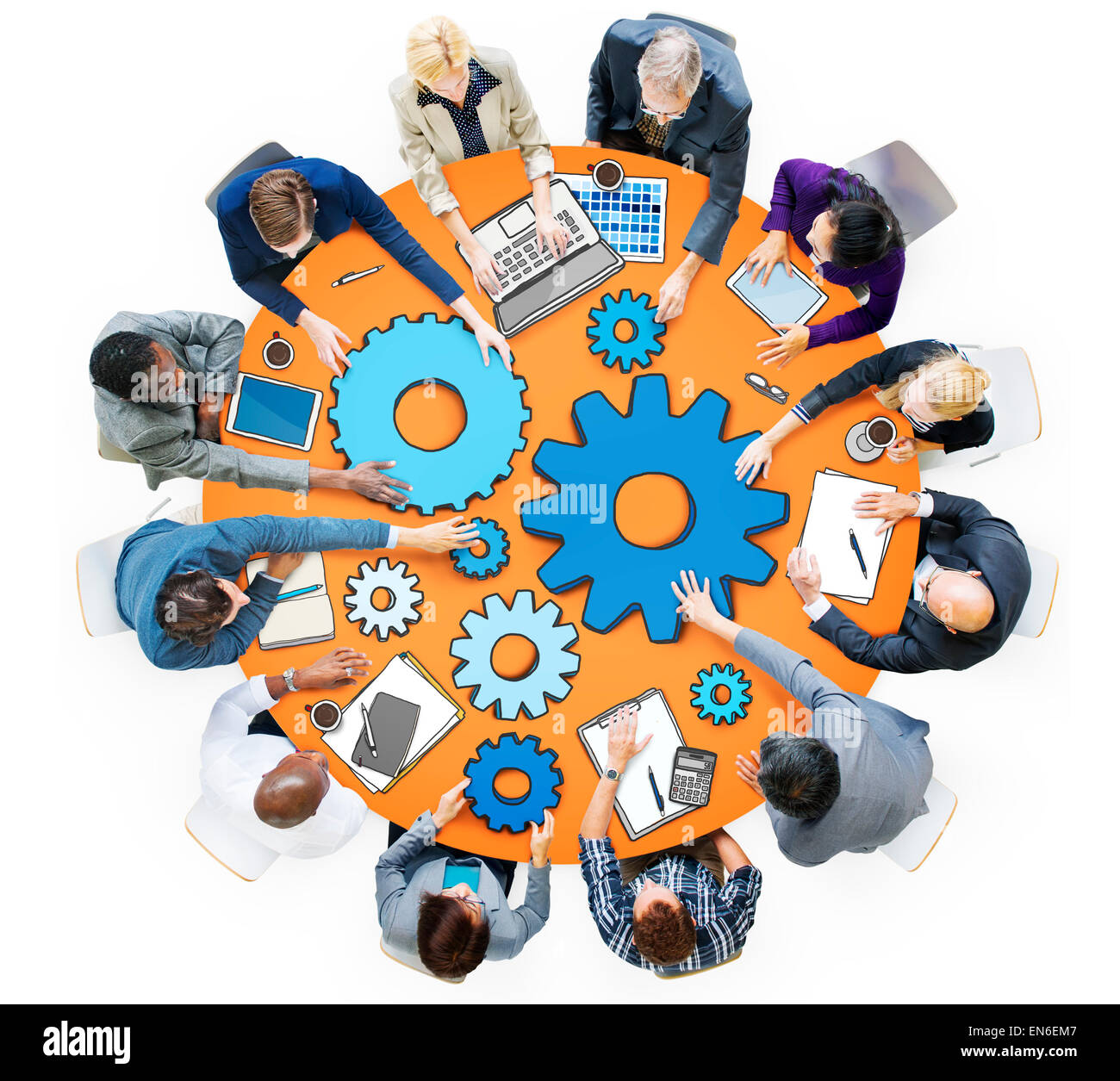 Groupe de gens d'affaires en séance photo et illustration Banque D'Images