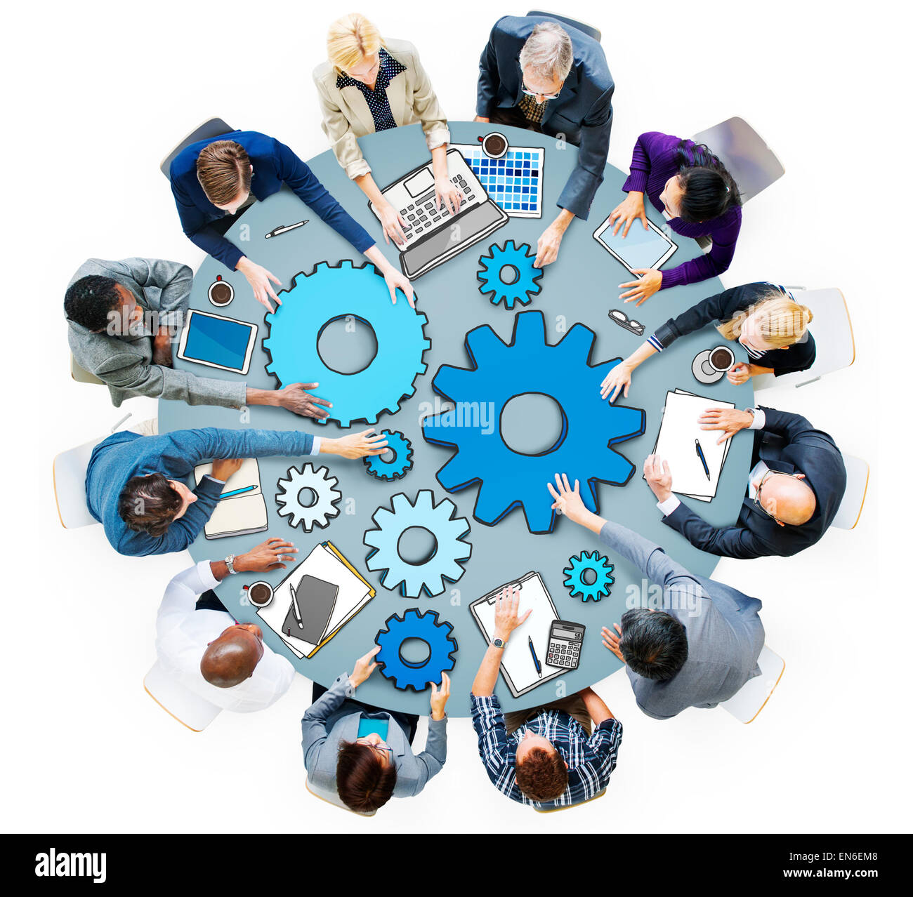 Groupe de gens d'affaires en séance photo et illustration Banque D'Images