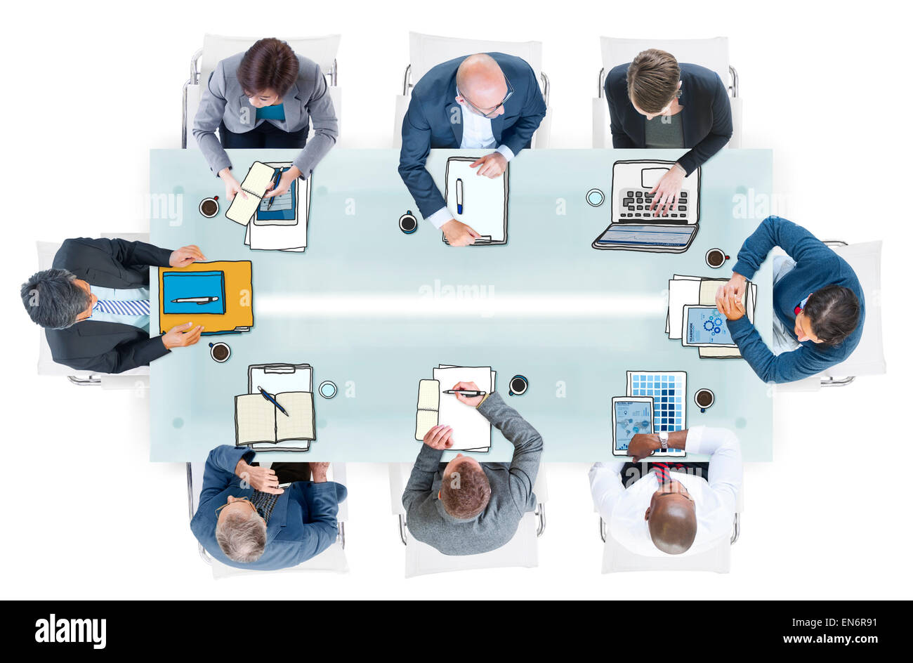 Les concepteurs travaillant dans le bureau et de l'Illustration Photo Banque D'Images