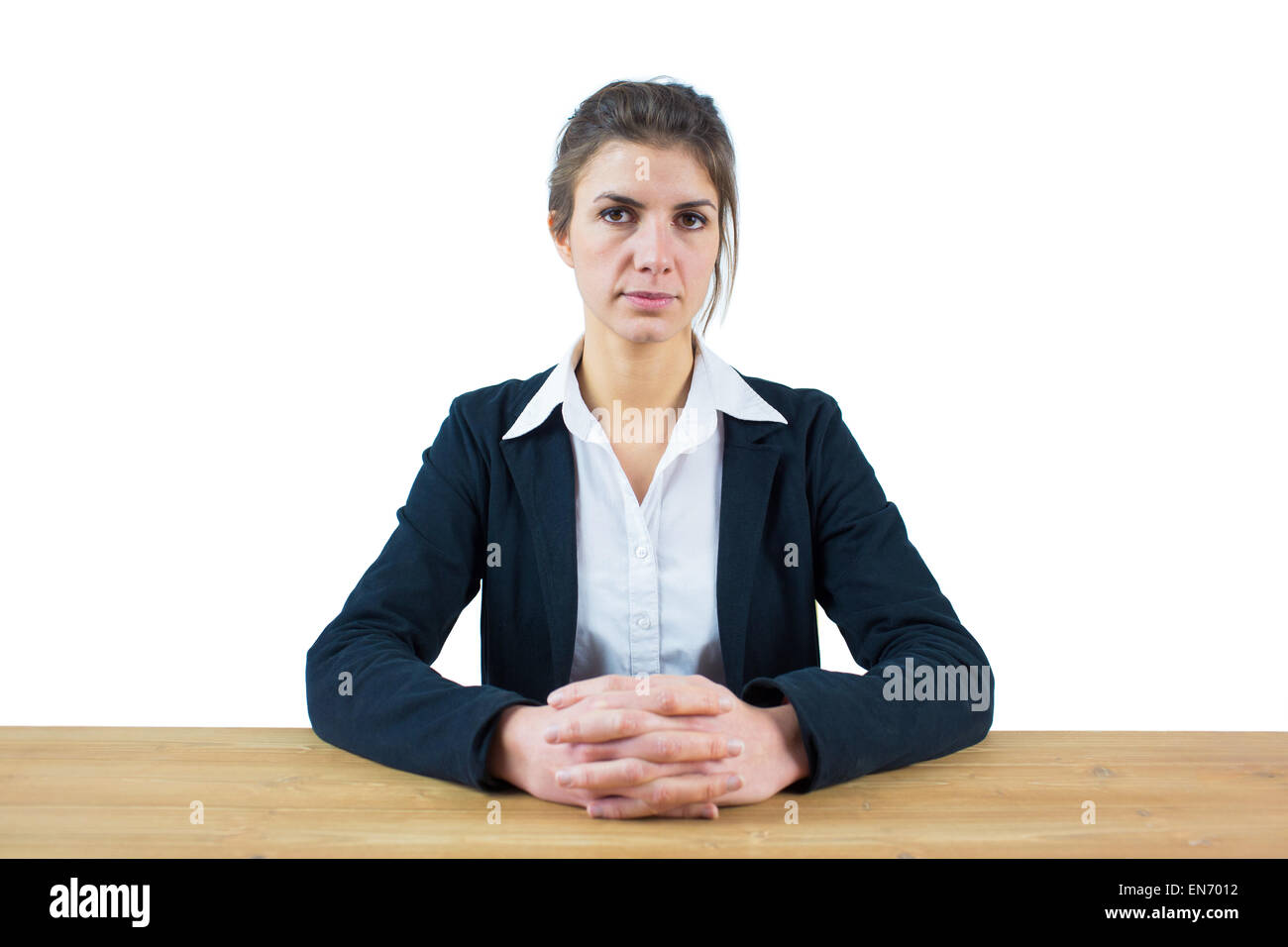 L'appareil photo à froncer Businesswoman Banque D'Images