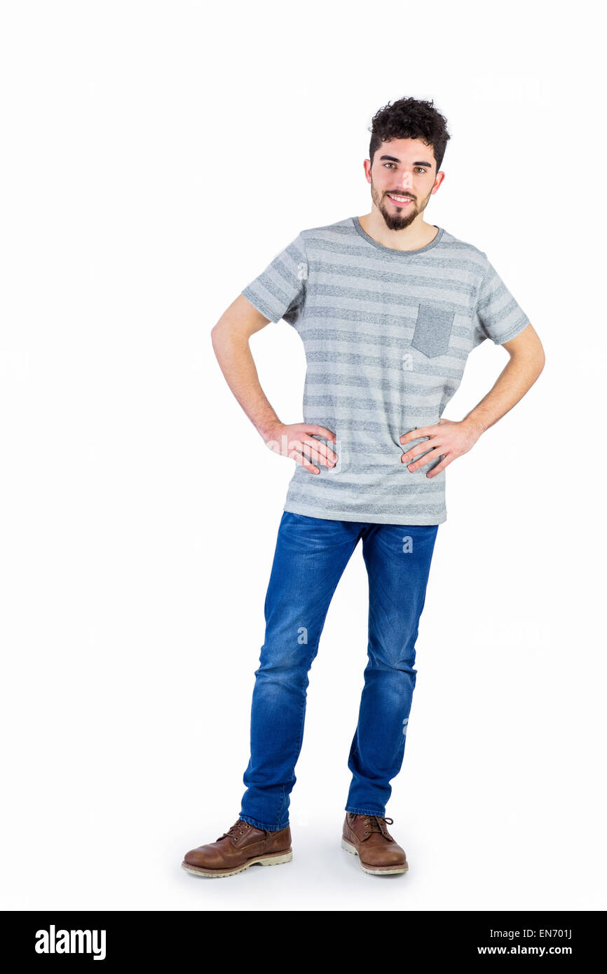 Casual man smiling at camera Banque D'Images
