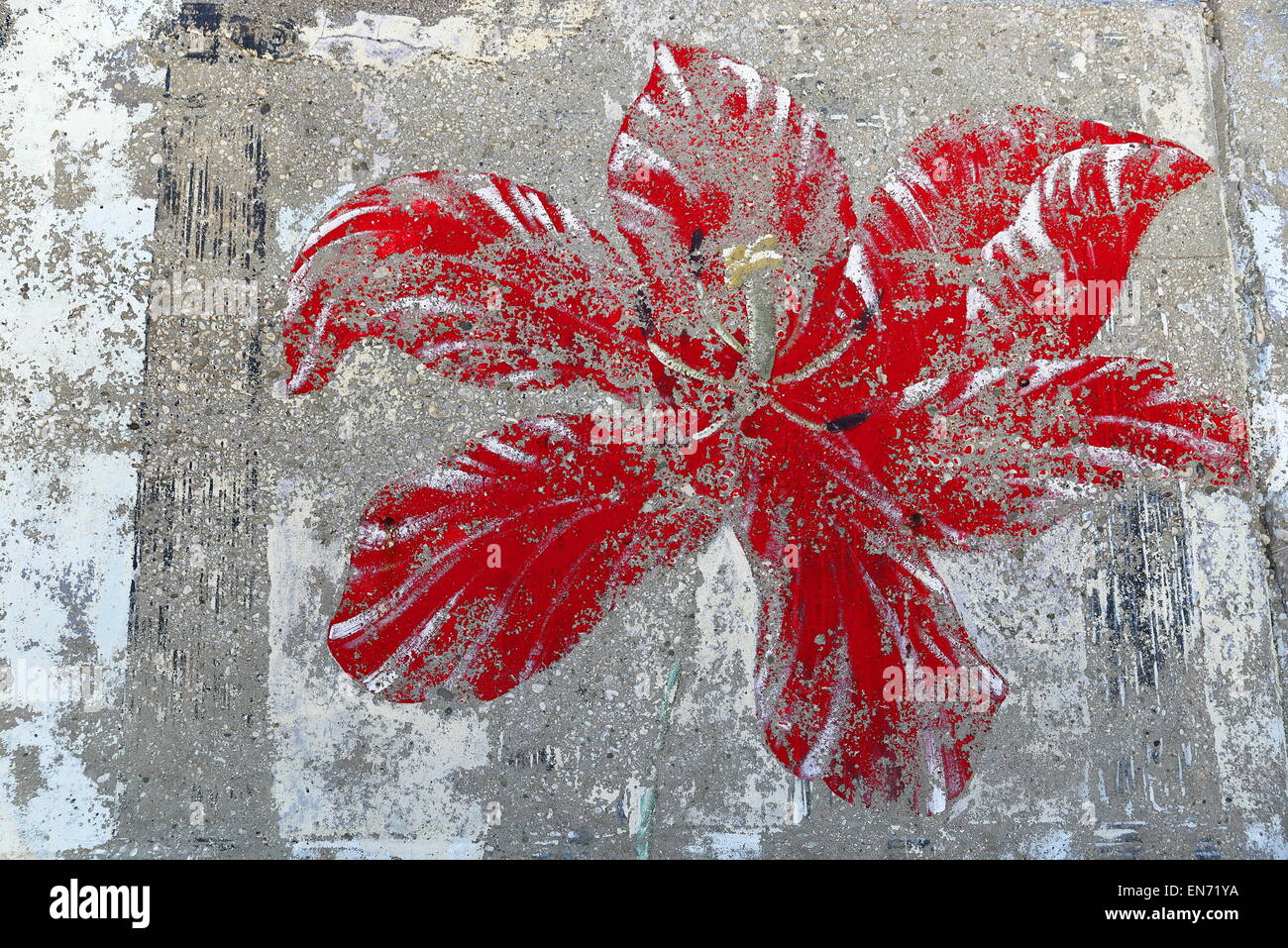 KAS, TURQUIE-AVRIL 04, 2015 : les artistes locaux décorent le mur du port sur le 04 avril, la Turquie. Banque D'Images