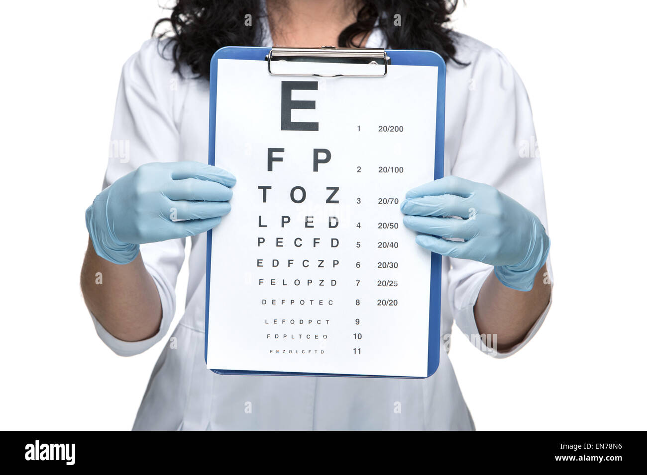 Low angle avec eye chart Banque D'Images