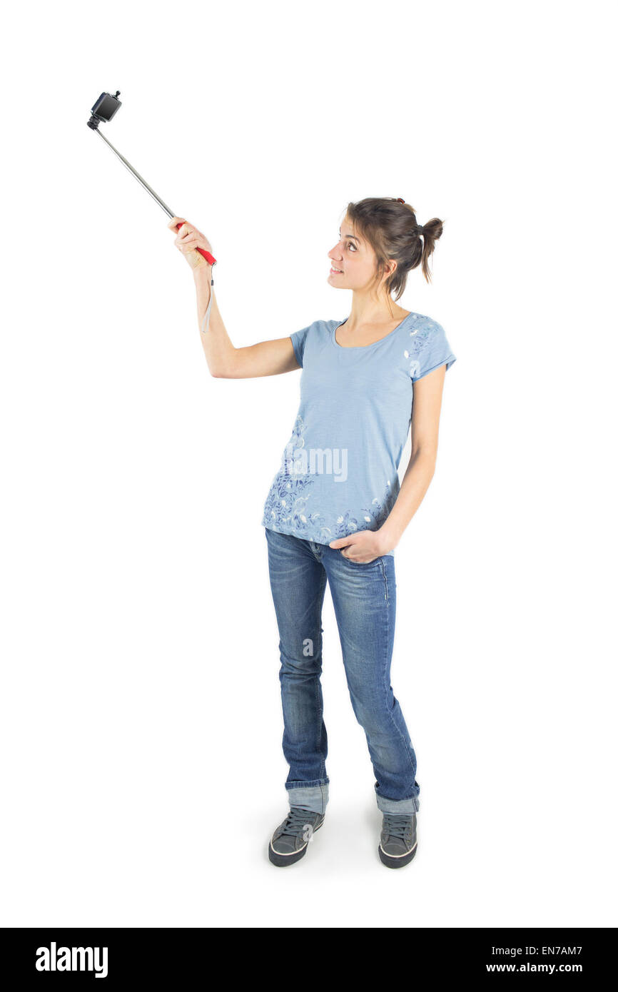 Pointing prenant un selfies Banque D'Images