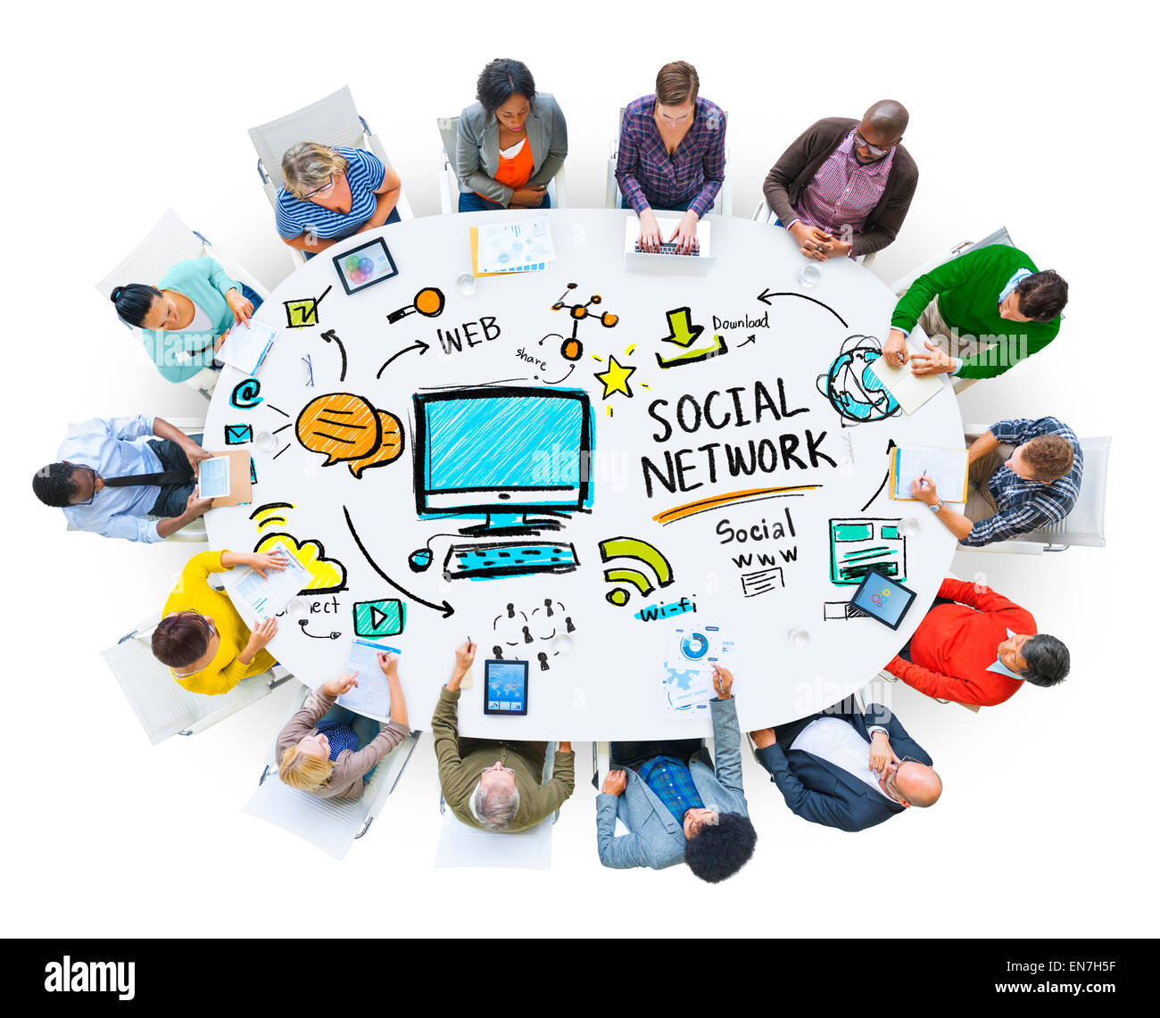 Réseau Social Social Media People Communication Concept Banque D'Images