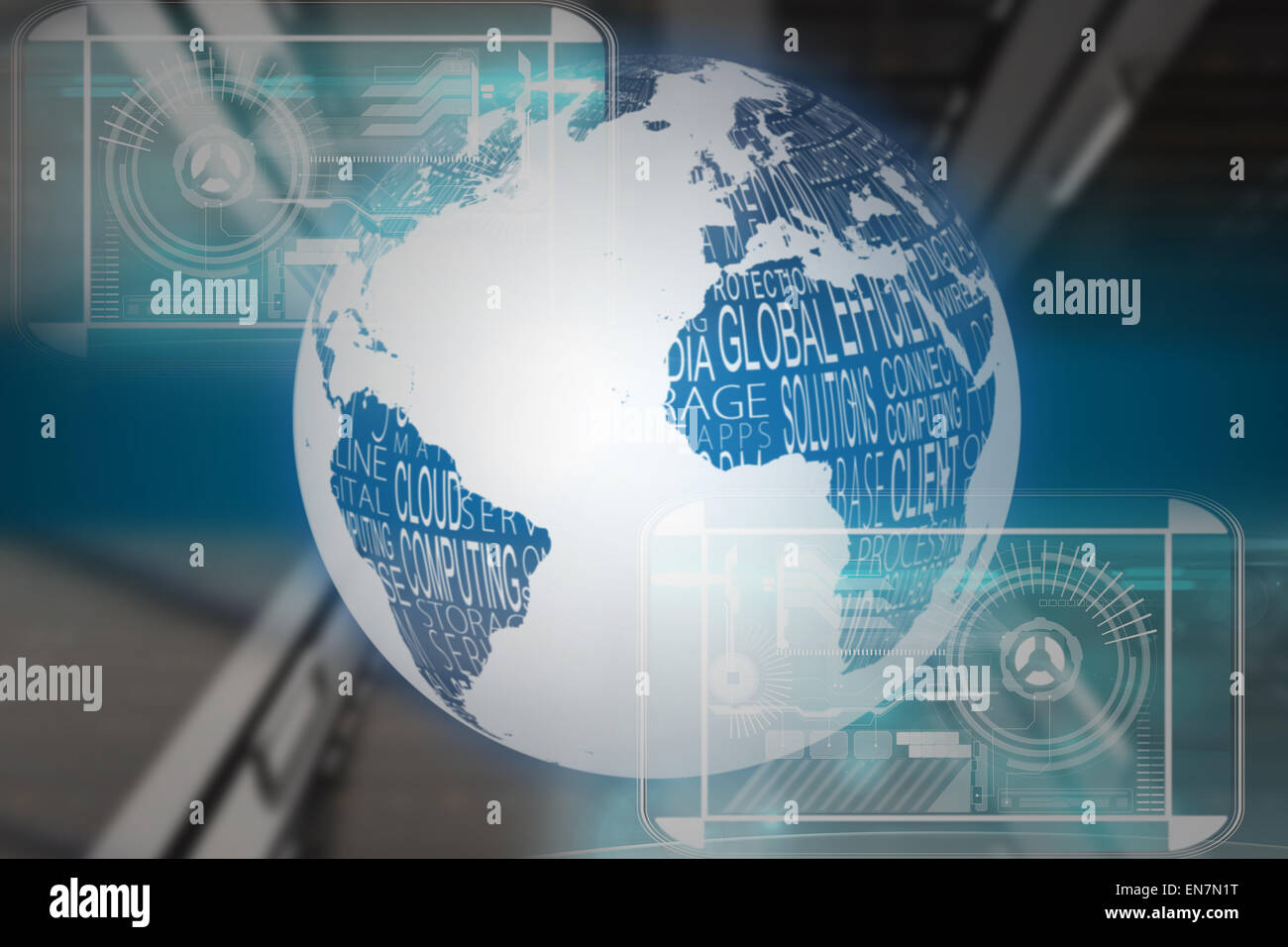 Image composite de la terre noir et blanc Banque D'Images