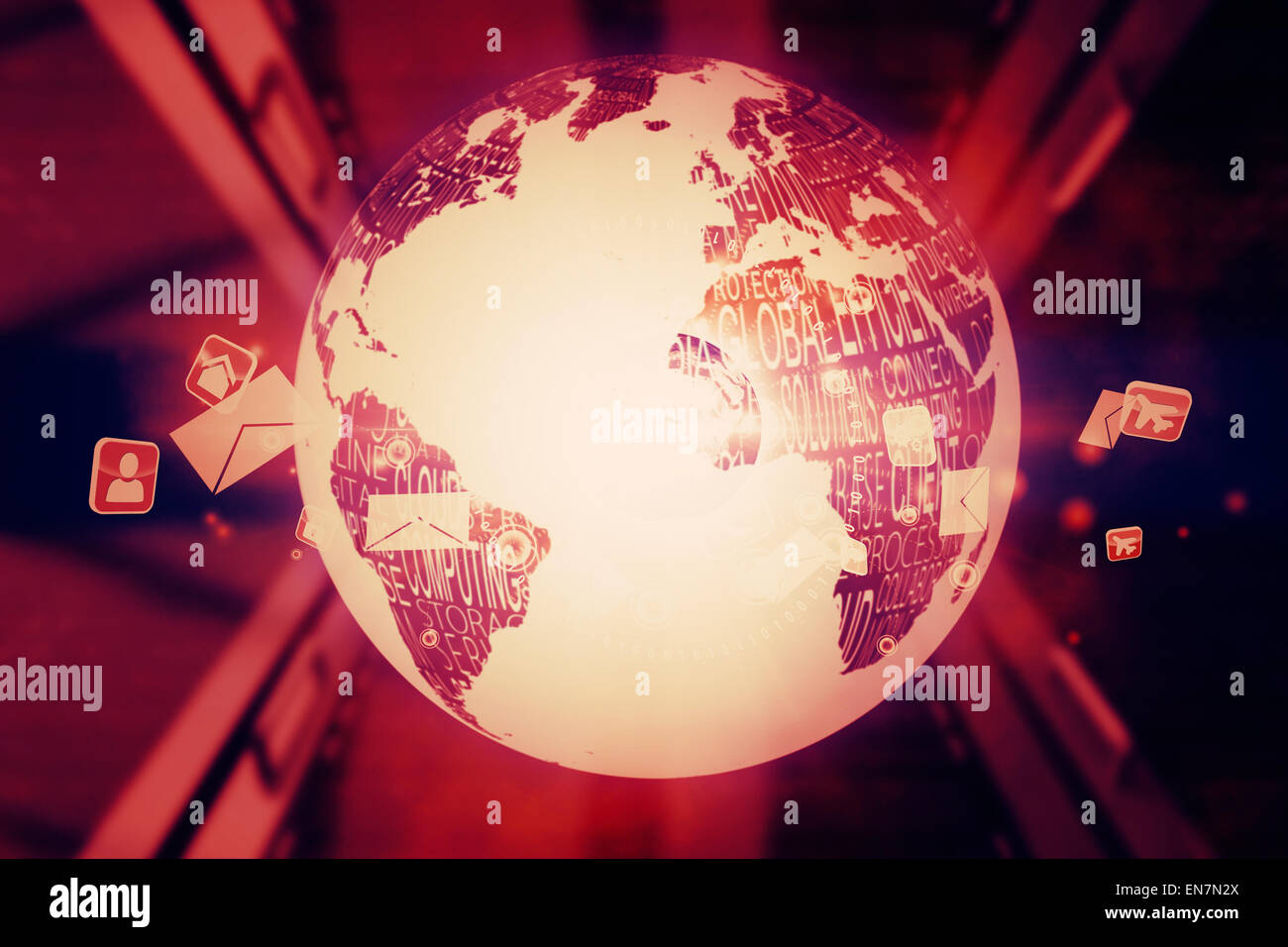 Image composite de la terre noir et blanc Banque D'Images