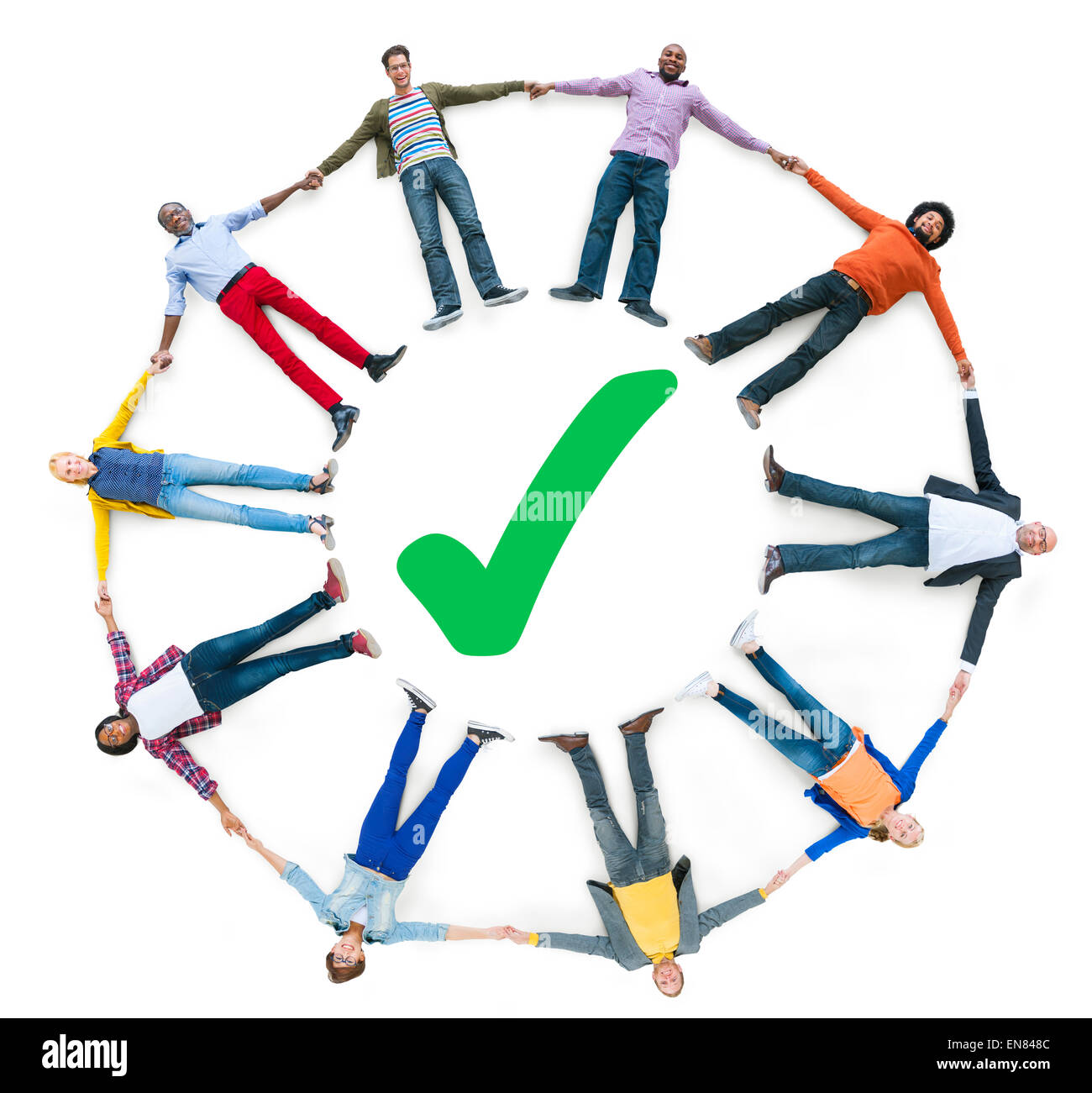 Groupe de personnes ayant vérifié Mark Banque D'Images