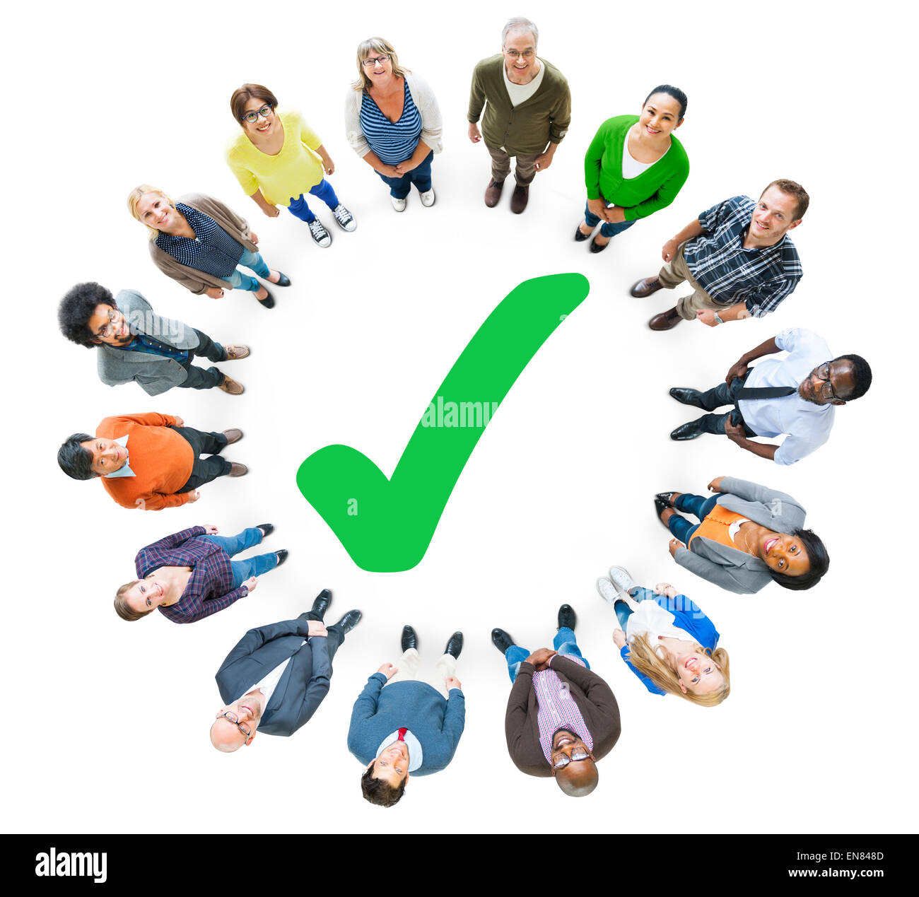 Groupe de personnes et vérifié Mark Banque D'Images