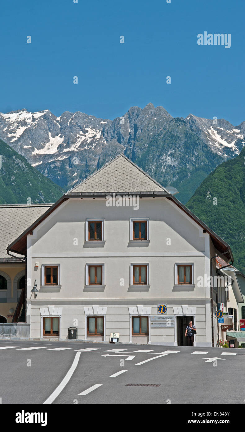 Bâtiment de la vallée de la soca, Bovec, Alpes Juliennes, Goriska Région, Slovénie, Europe, Banque D'Images