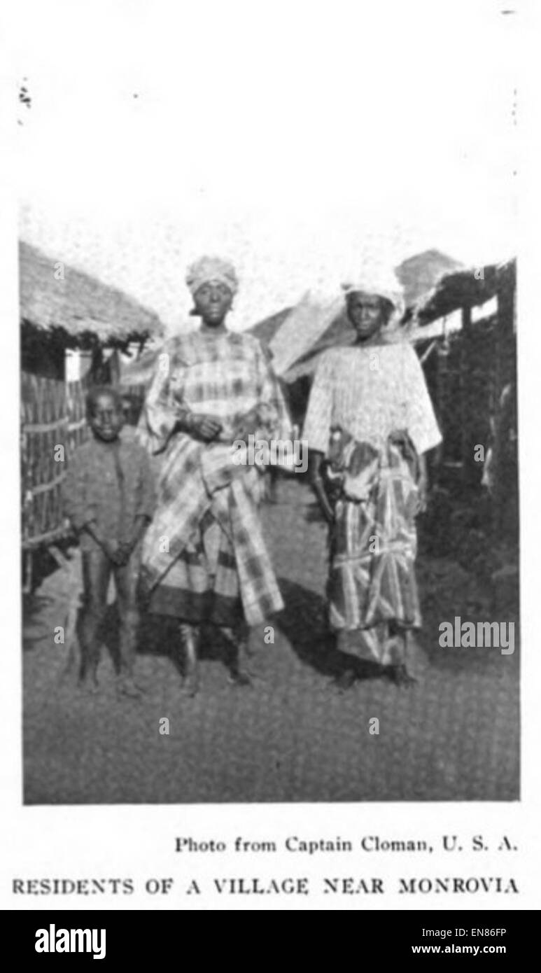 FORBES(1910) pic. 11 résidents d'un village près de Monrovia Banque D'Images