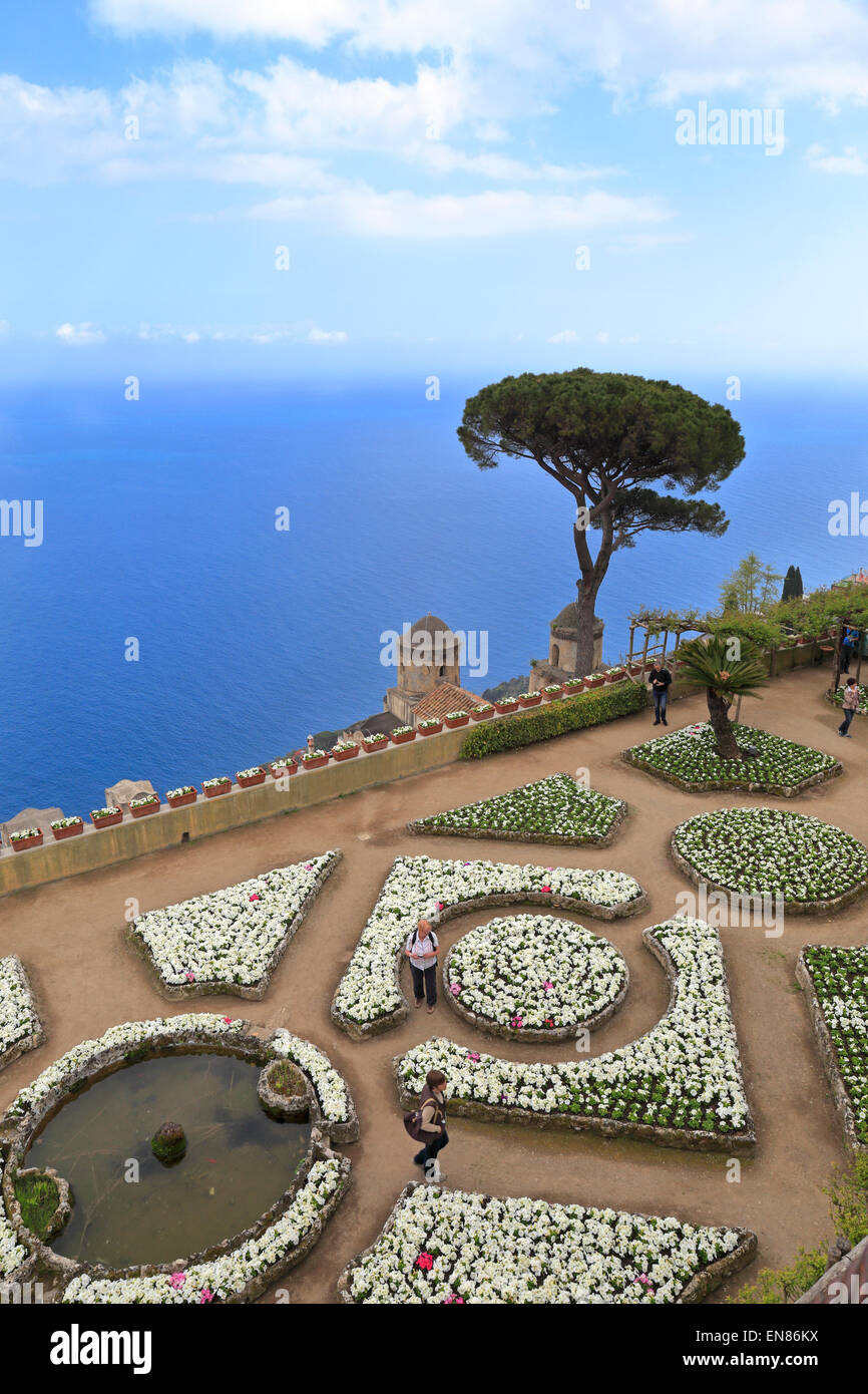 Les jardins de la Villa Rufolo Ravello Amalfi Coast Italie Banque D'Images