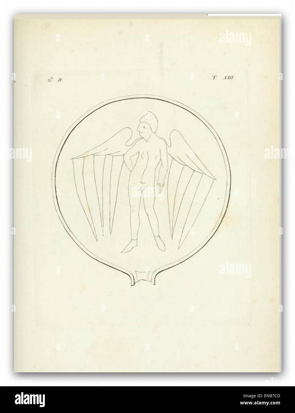 Ce travail de 1821 par Inghirami se concentre sur les artefacts étrusques en bronze, fournissant des représentations détaillées et des études de ces objets anciens. Il fait partie d'une exploration plus large de la culture étrusque et de leurs contributions à l'art ancien et au travail des métaux. Banque D'Images