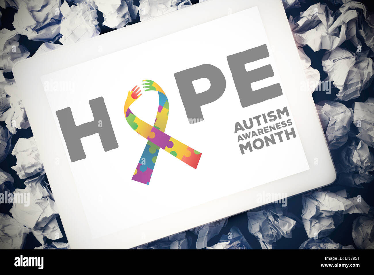 Image composite du mois de sensibilisation à l'autisme Banque D'Images