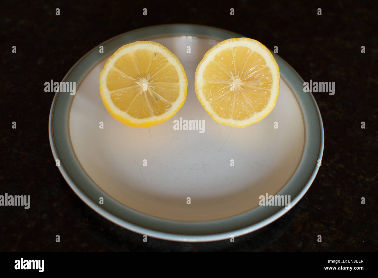 Sourire de citron - happy Pancake Day ! Banque D'Images