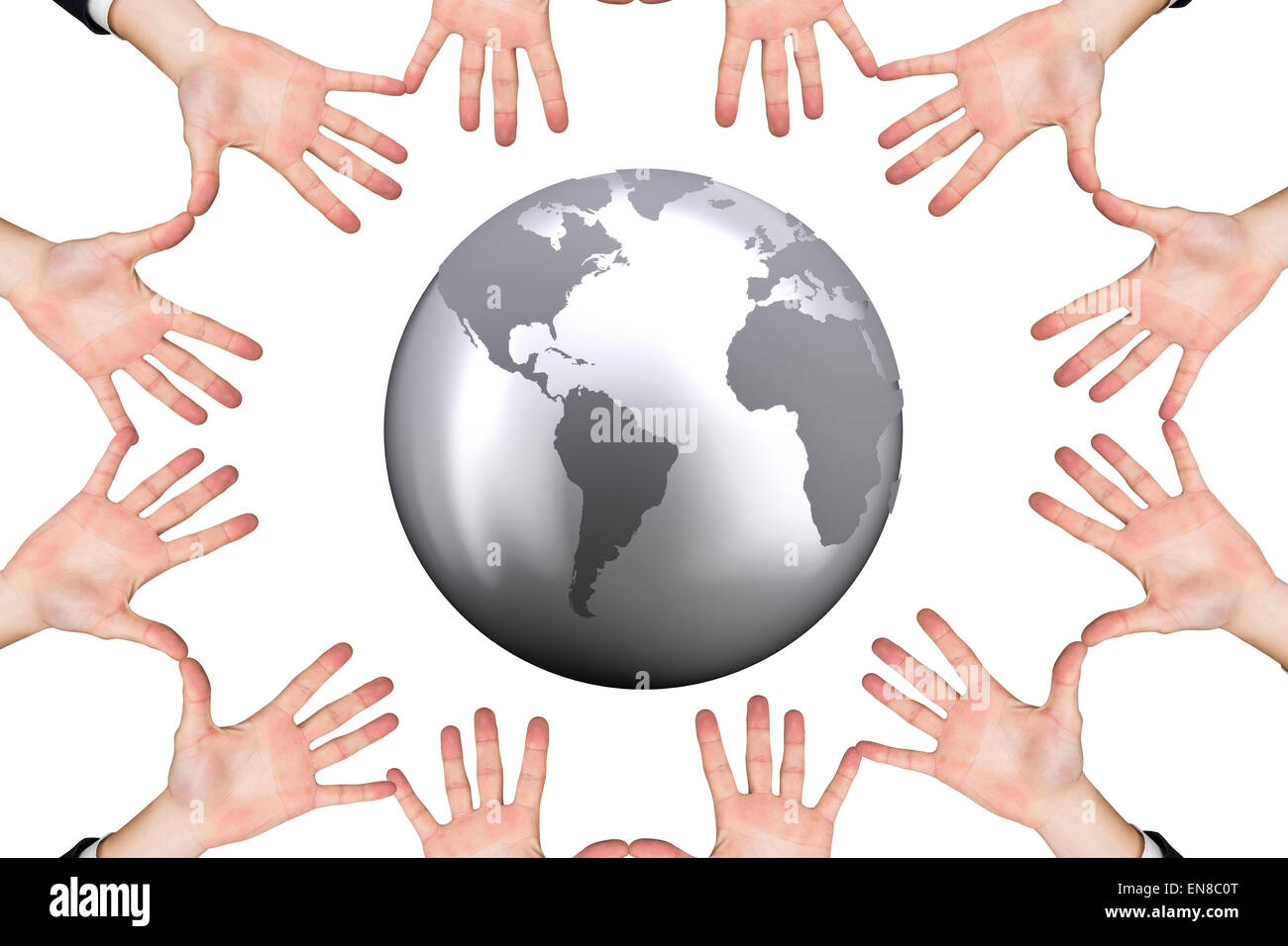 Image composite du cercle de mains Banque D'Images