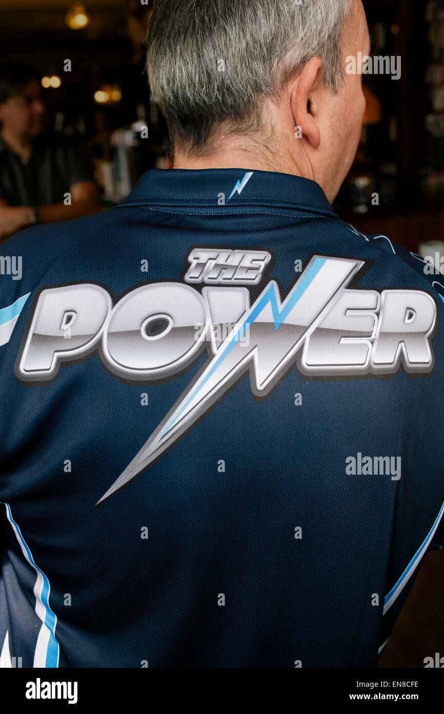 Phil Taylor de la 'puissance', 16x champion du monde de fléchettes dans la formation de Londres. Banque D'Images