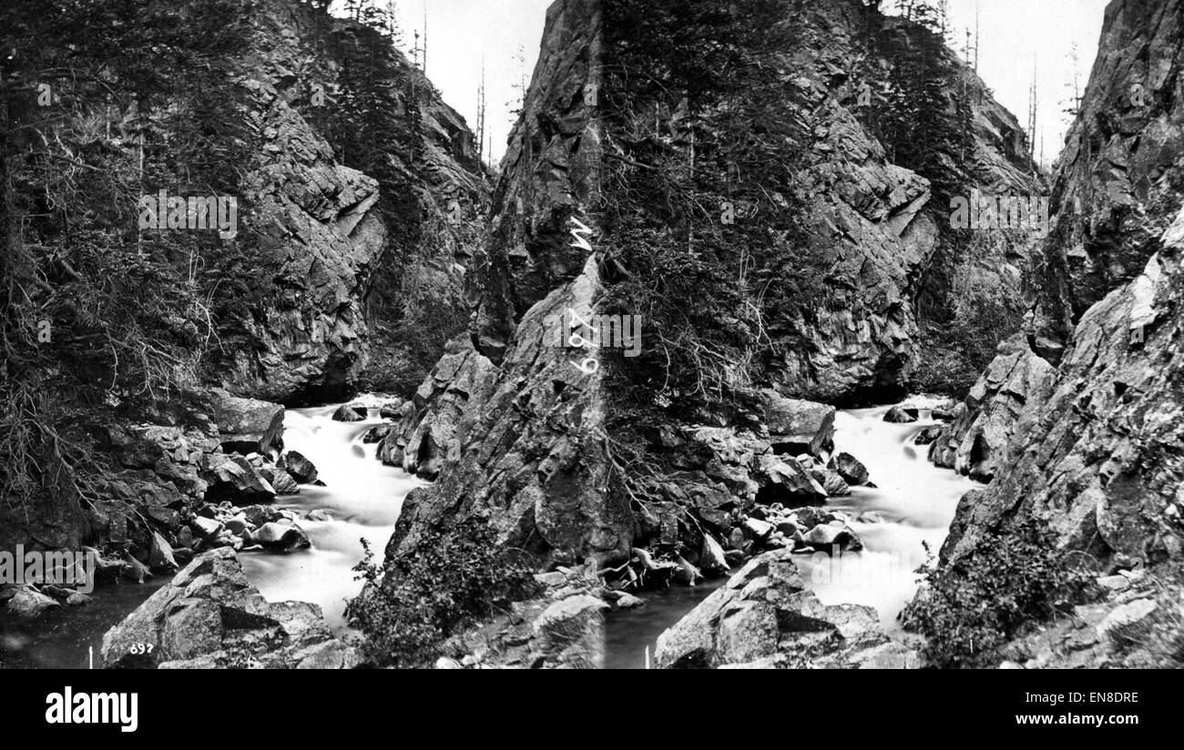 Cascades dans le canyon de La Plata Creek, Comté de Chaffee Banque D'Images