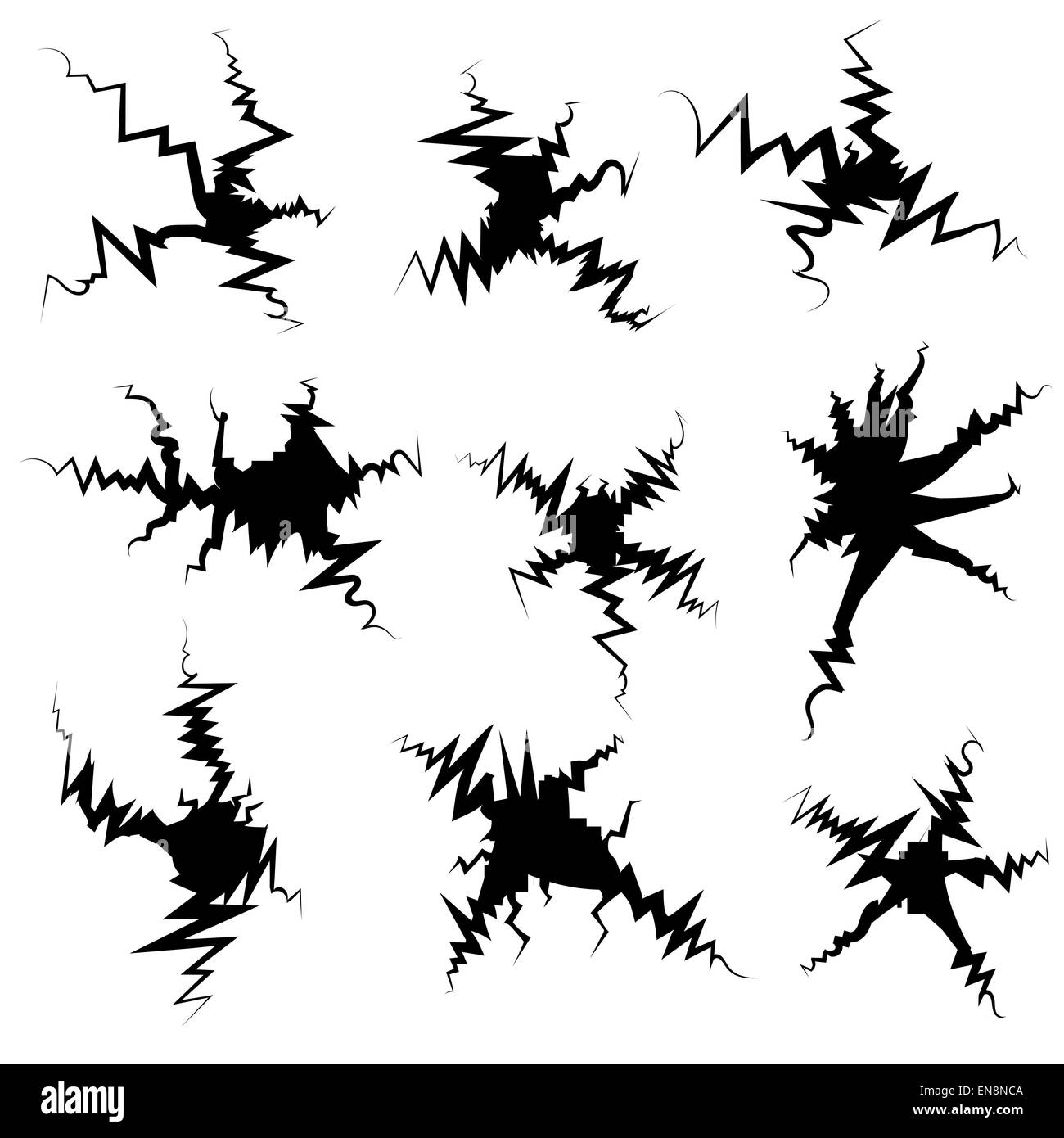 Jeu de silhouettes Crack Banque D'Images