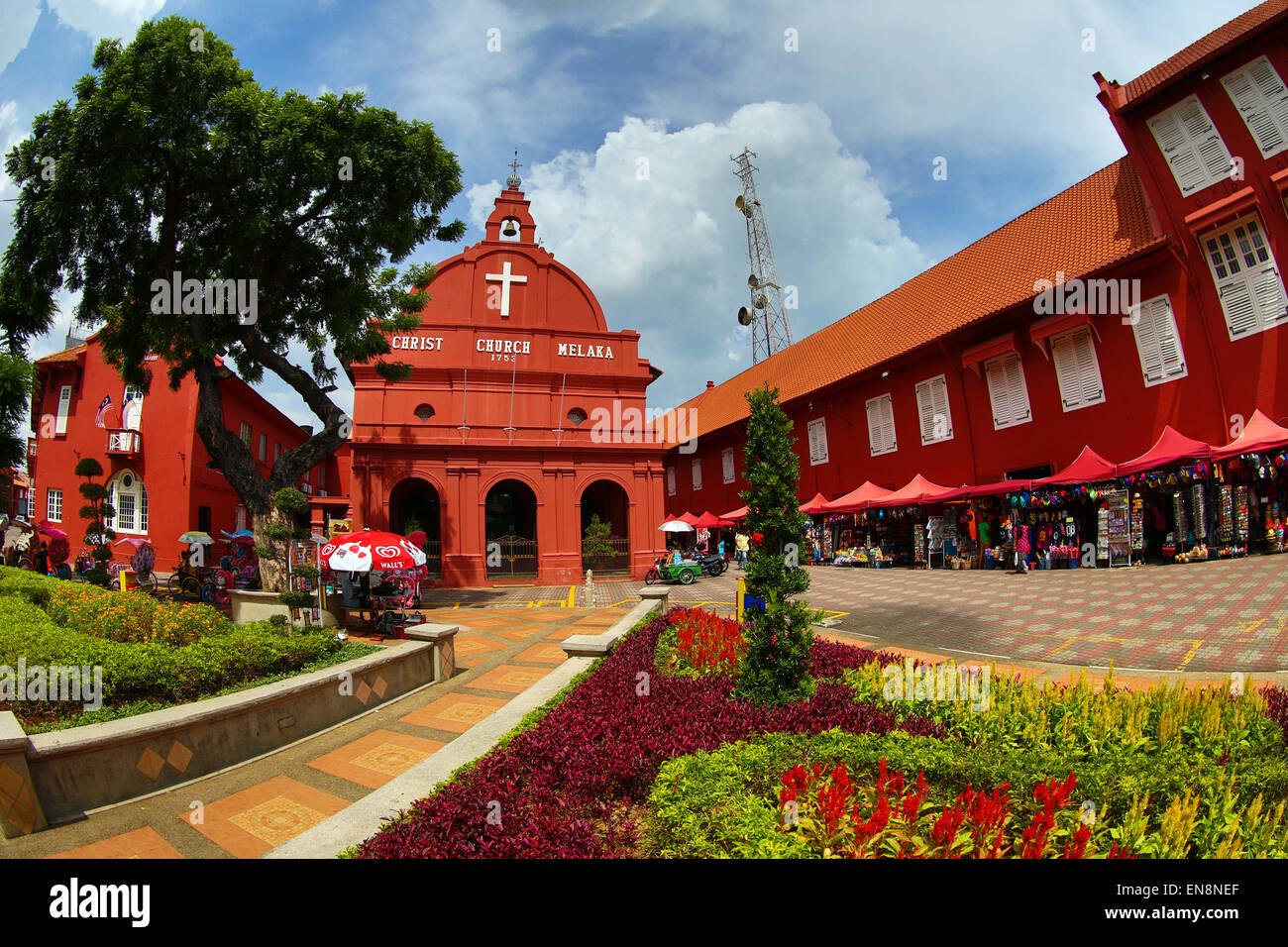 Christ Church à Dutch Square, connu comme la Place Rouge, à Malacca, Malaisie Banque D'Images