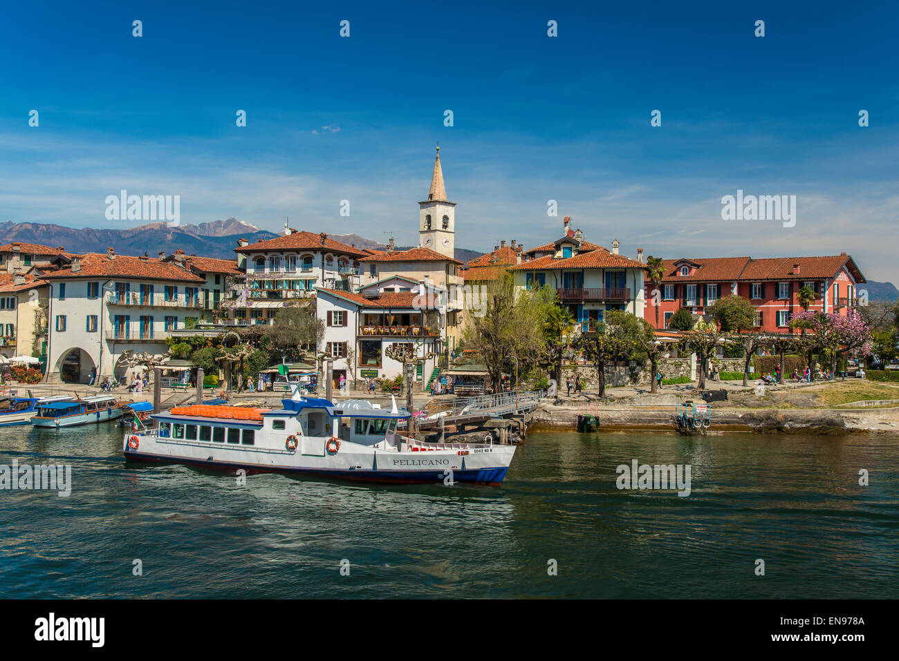 Isola dei Pescatori ou îles de pêcheurs, Isole Borromee ou îles Borromées, Lac Majeur, Piémont, Italie Banque D'Images
