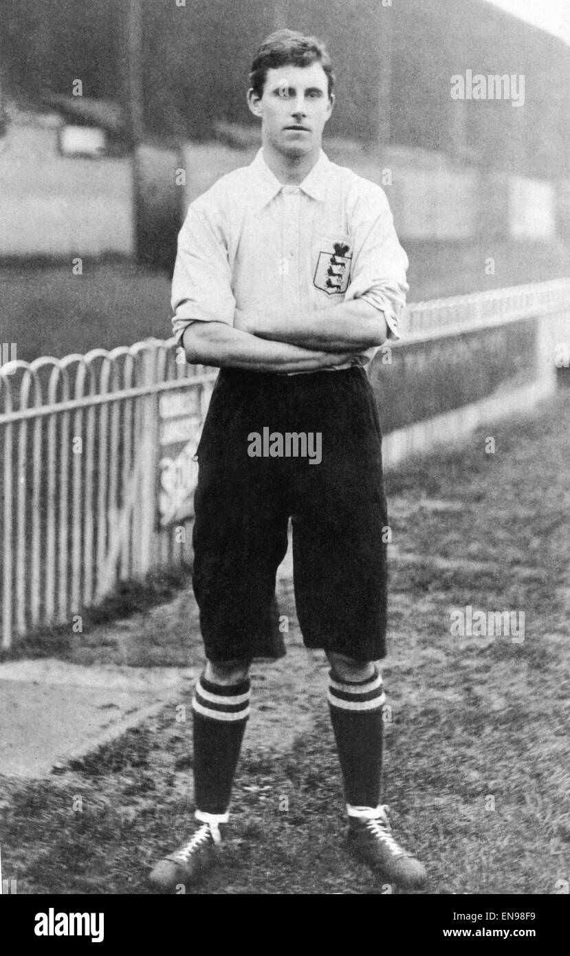 Vivian Woodward de Tottenham Hotspur et en Angleterre, novembre 1906. Banque D'Images