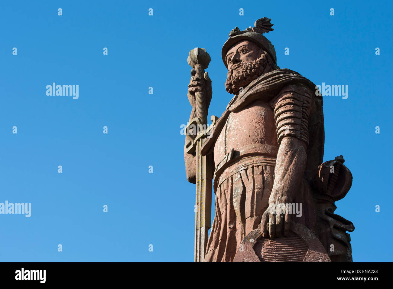 Statue de William Wallace dans le parc de maison Bemersyde, Dryburgh, Scottish Borders, Scotland Banque D'Images