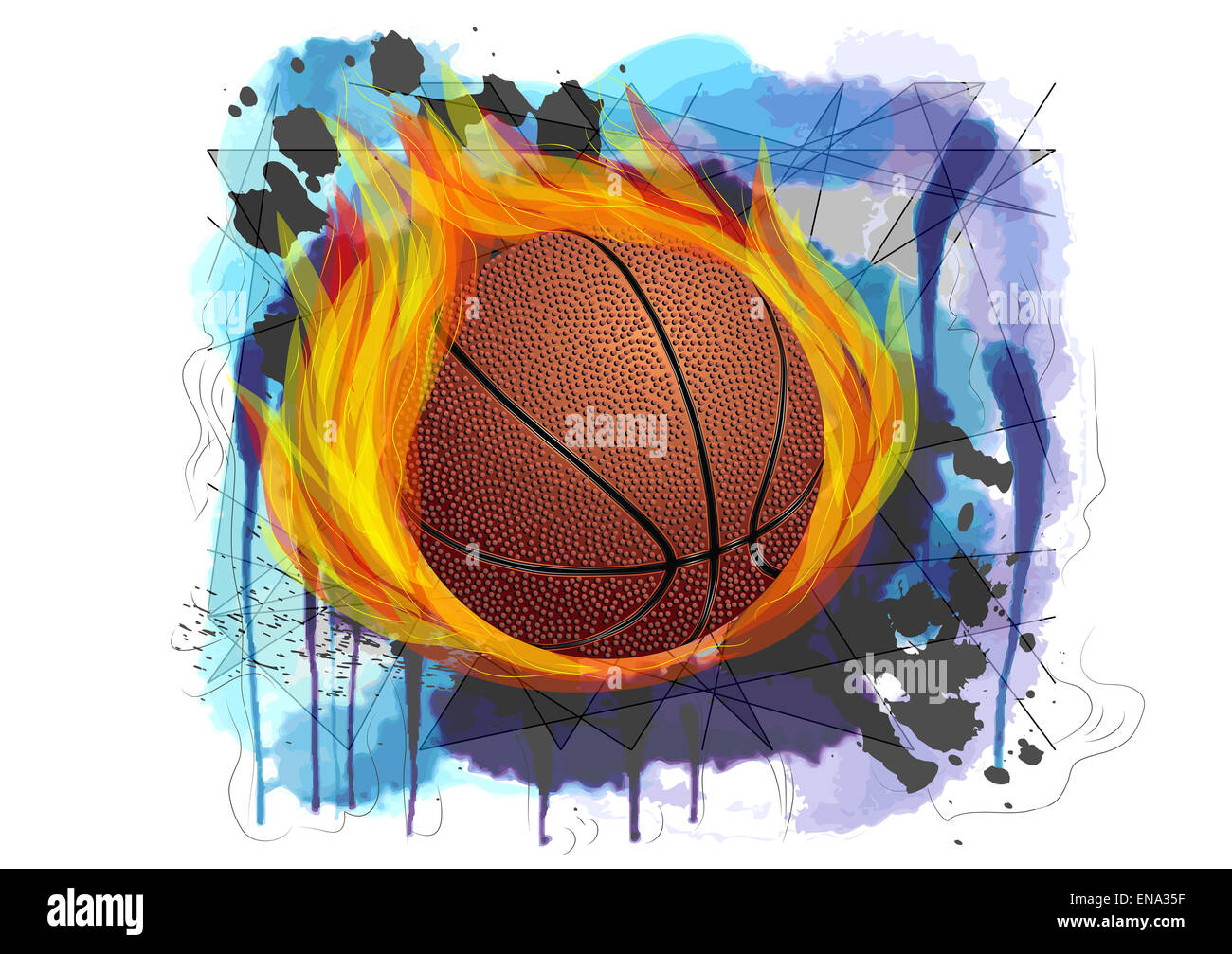 Basket-ball avec juste Banque D'Images