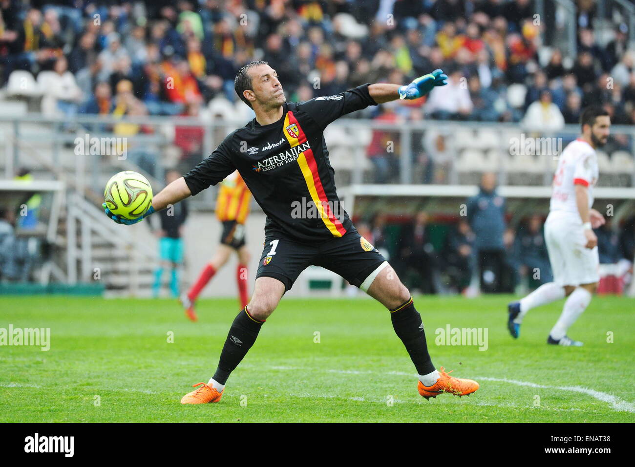 Rudy RIOU - 26.04.2015 - Lens/Monaco - 34eme journée de Ligue 1.Photo : Nolwenn Le Gouic/Icon Sport Banque D'Images