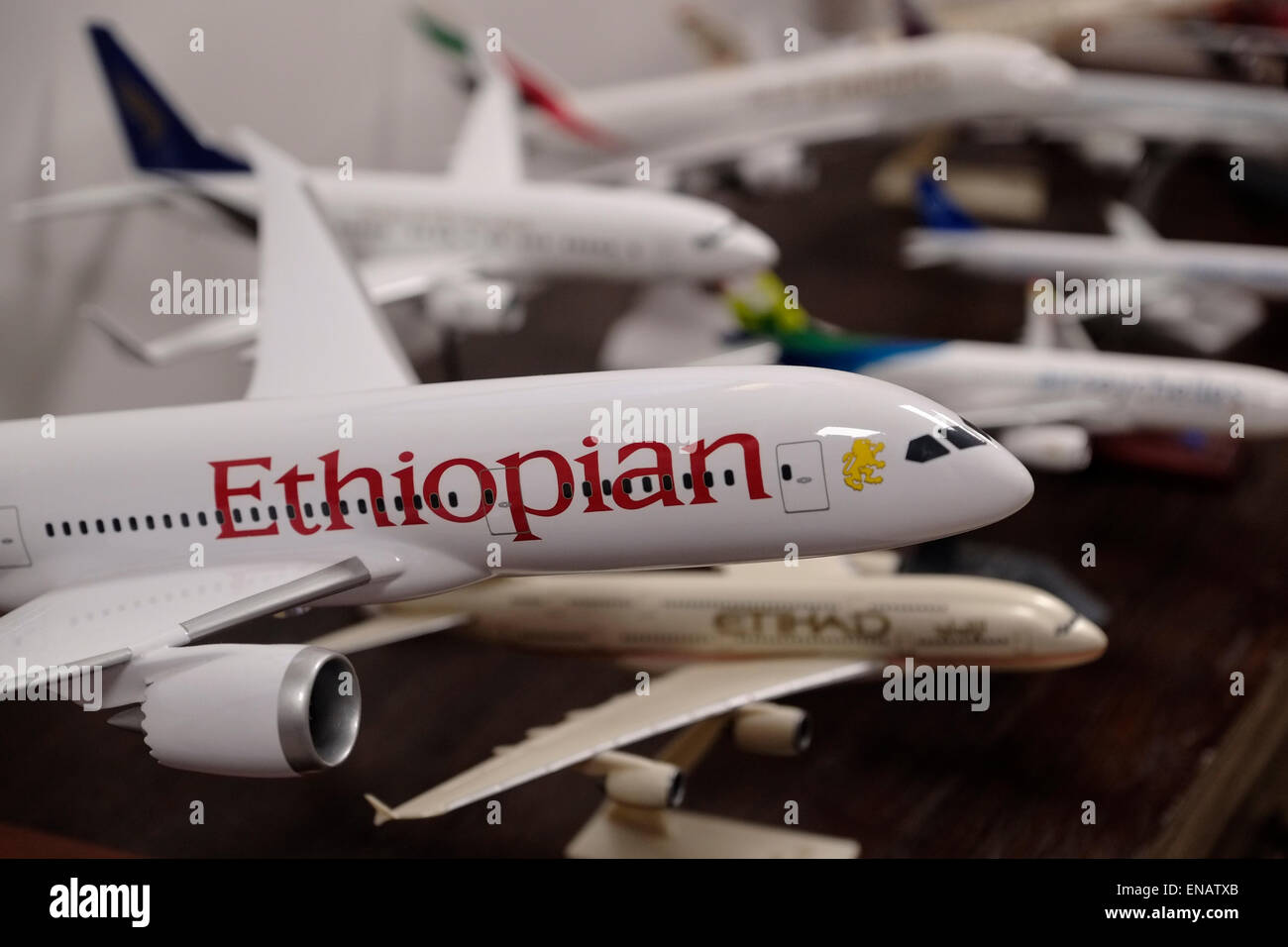 Modèle à l'échelle de l'Afrique Ethiopie compagnie aérienne éthiopienne Banque D'Images