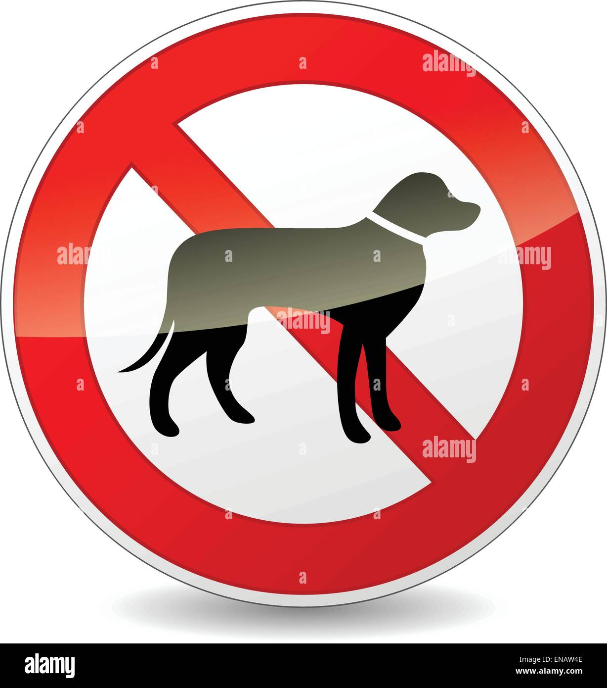 Vector illustration de chiens non ronde signe sur fond blanc Illustration de Vecteur