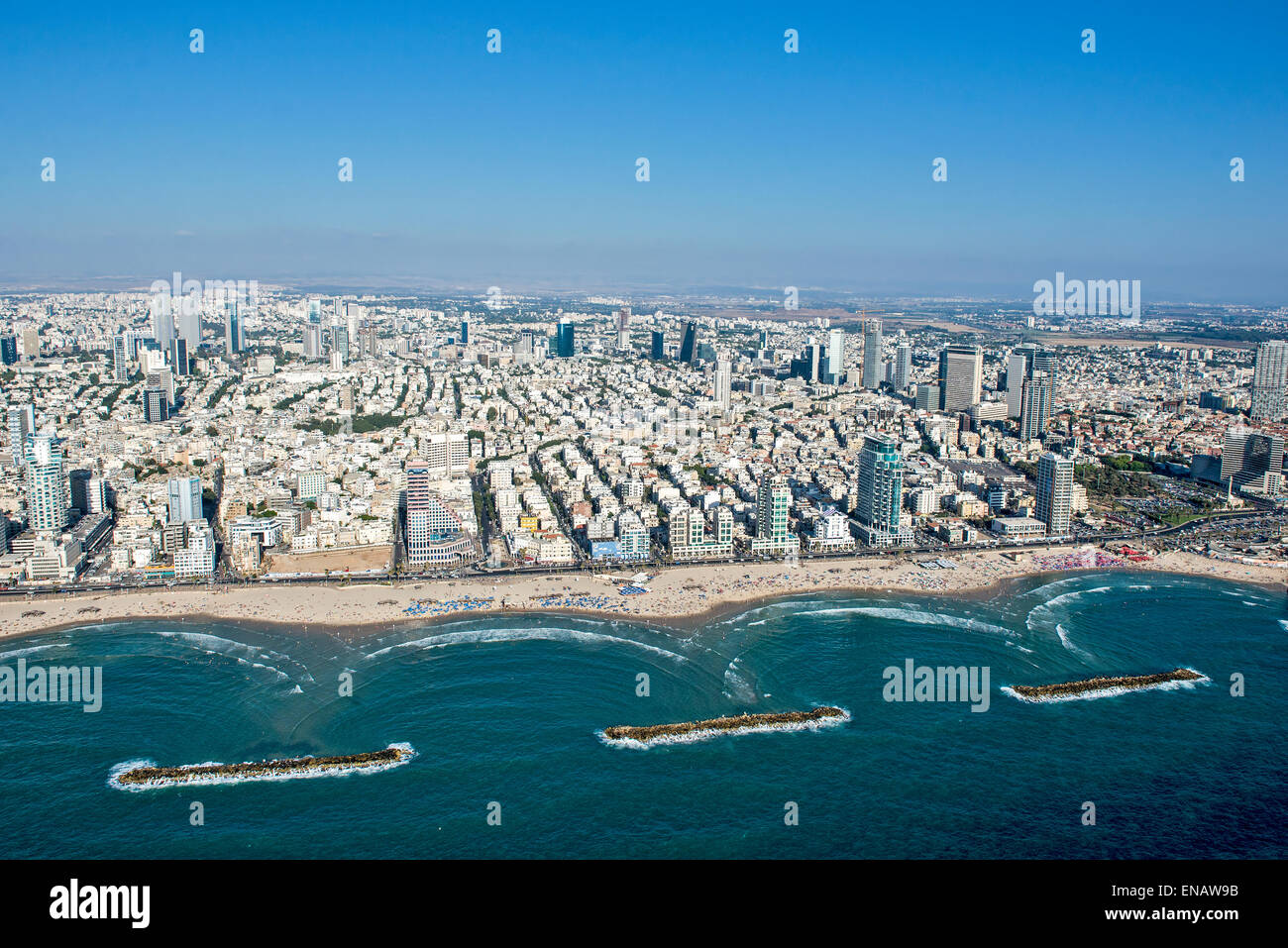 Photographie aérienne de Tel Aviv, Israël Banque D'Images