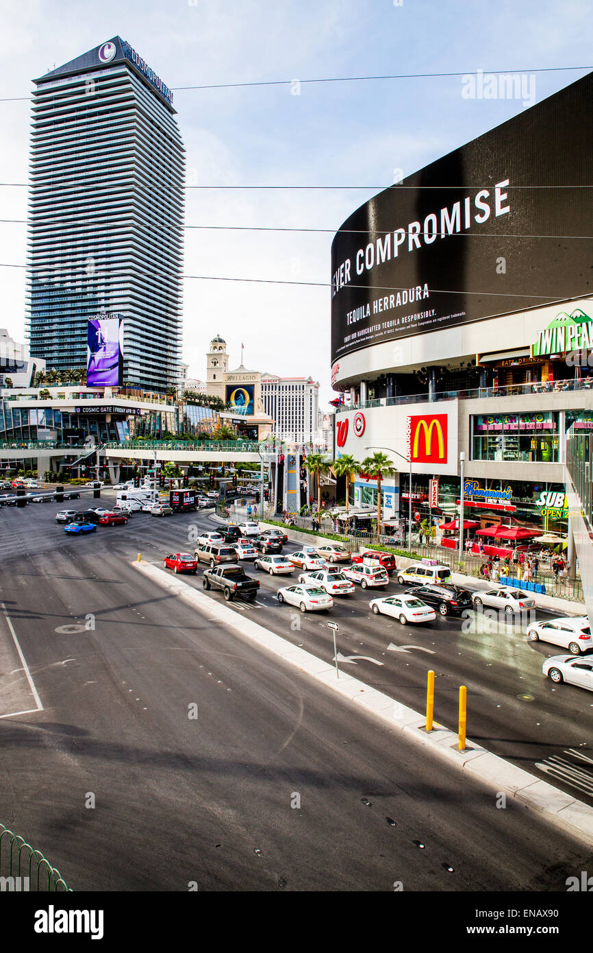 La ville de Las Vegas et de trafic Banque D'Images