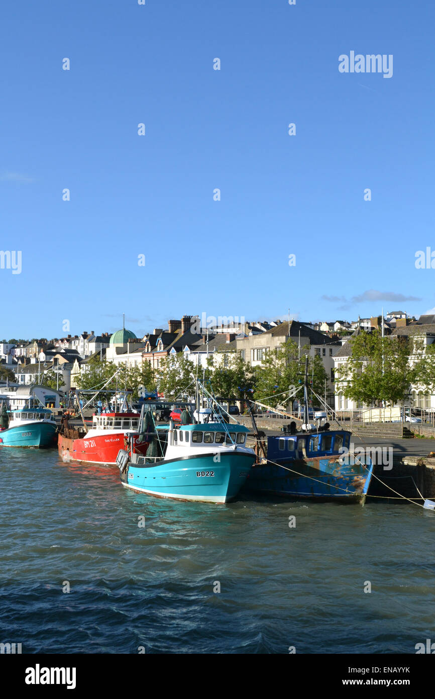 Bateaux de pêche sur le quai DE BIDEFORD Bideford Devon du nord de l'estuaire de Torridge Banque D'Images