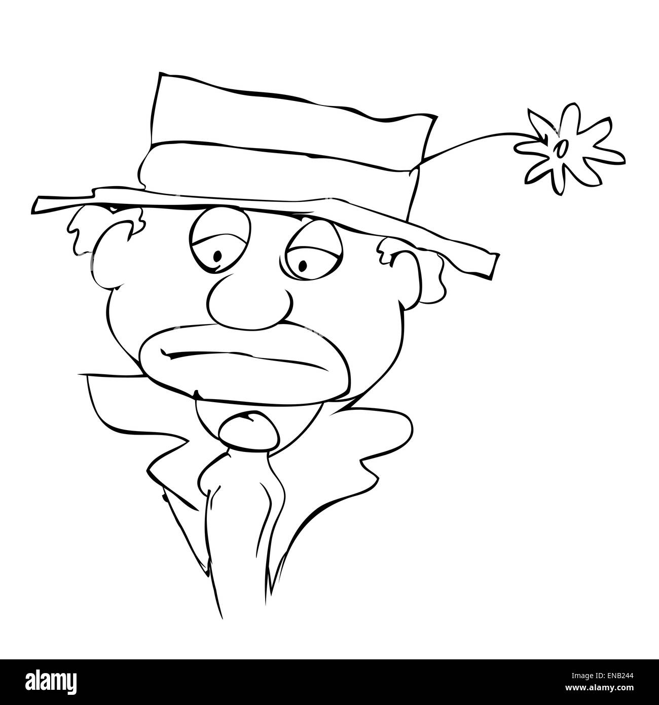 Cartoon illustration du clown triste visage triste - Illustration de Vecteur