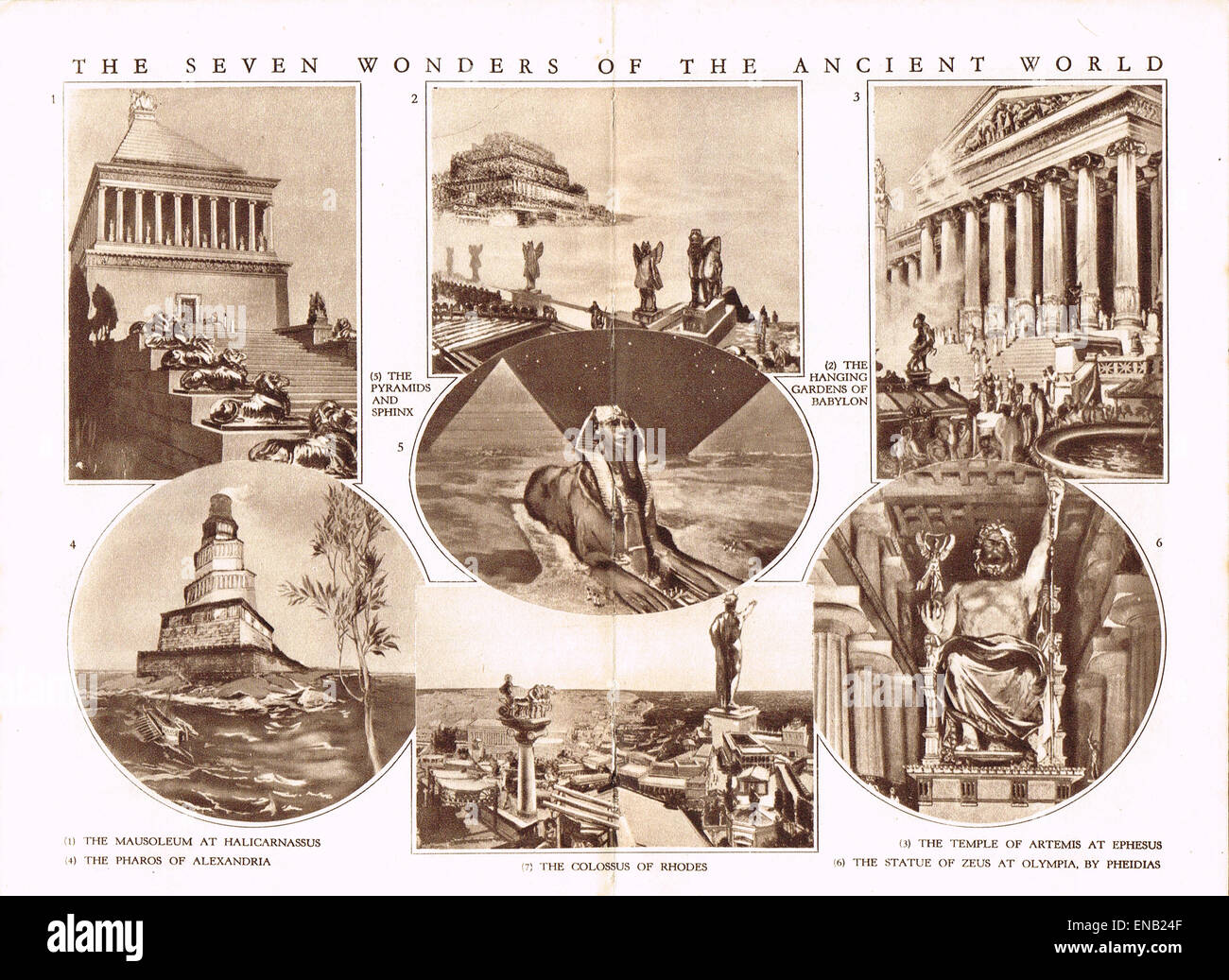 Les sept merveilles du monde antique Banque D'Images