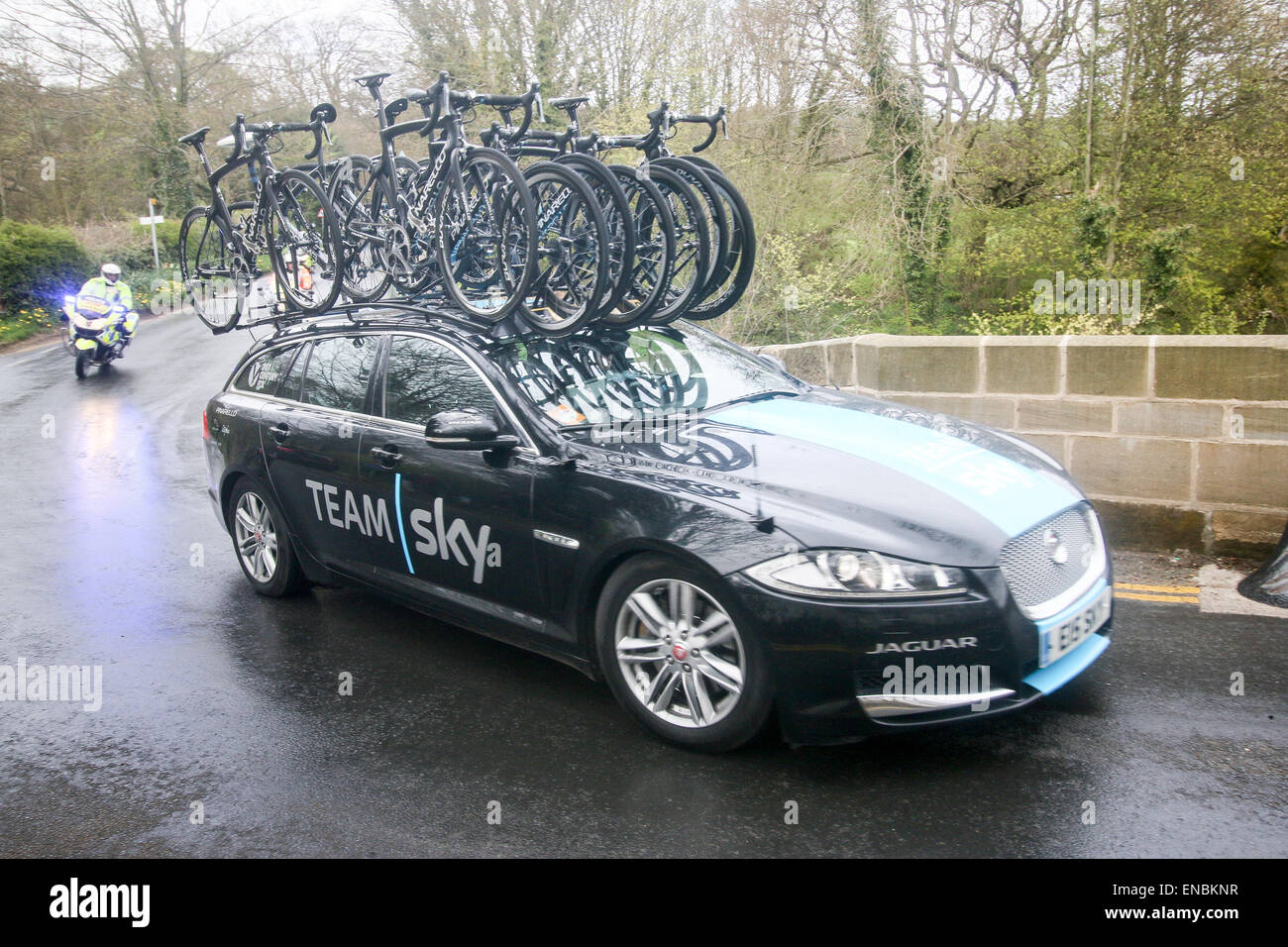 Jour 1 Tour de l'équipe Sky race cycle Yorkshire location Banque D'Images