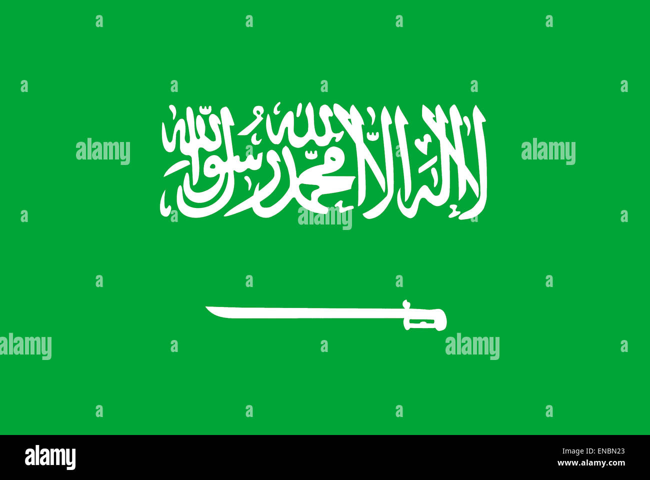 Drapeau national du Royaume d'Arabie Saoudite. Banque D'Images