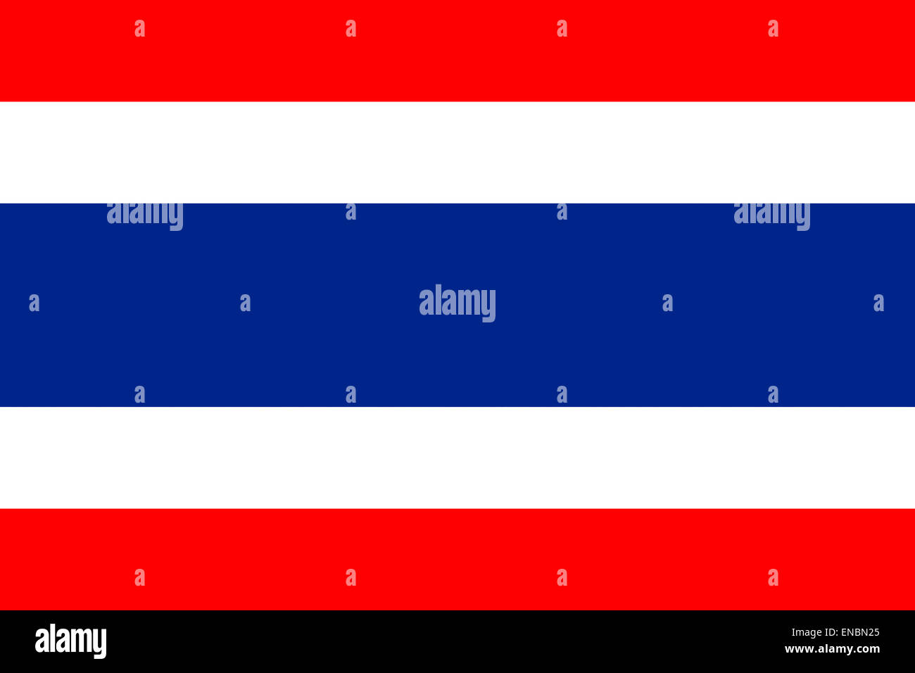 Drapeau national du Royaume de Thaïlande. Banque D'Images