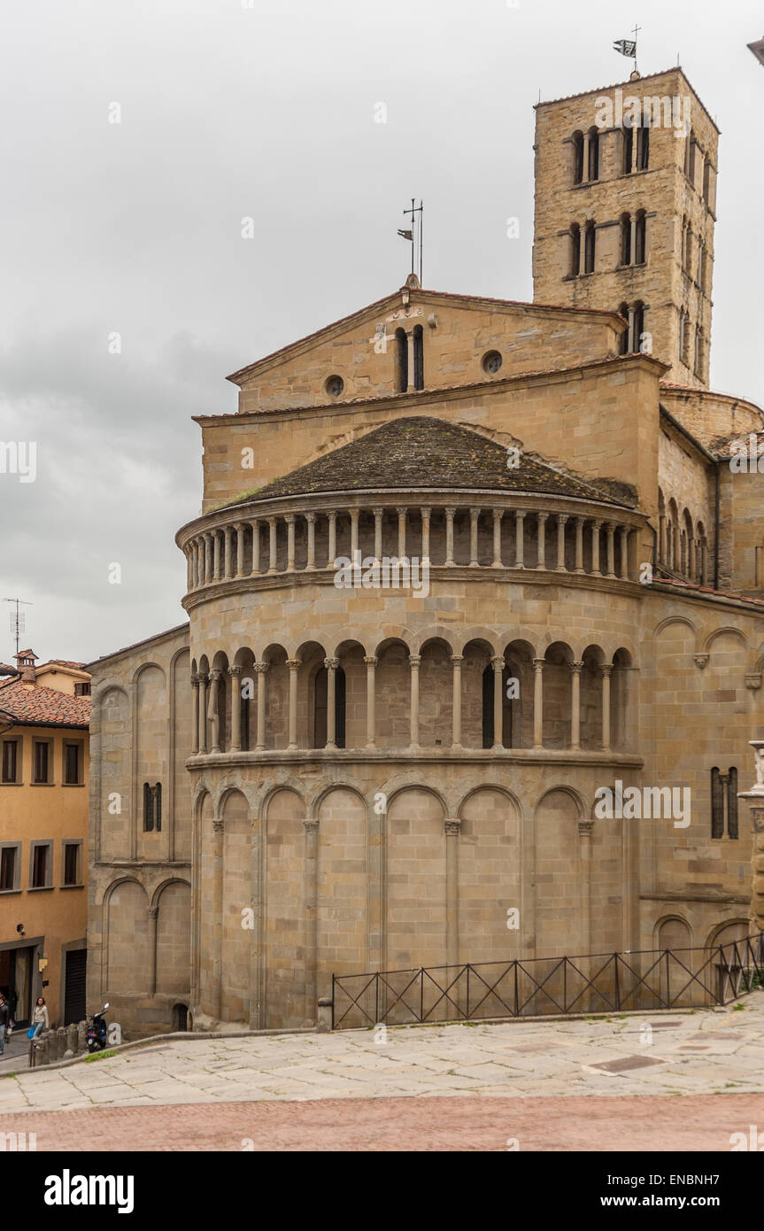 Église Santa Maria della Pieve dans la Piazza Grande, Arezzo, Italie Banque D'Images