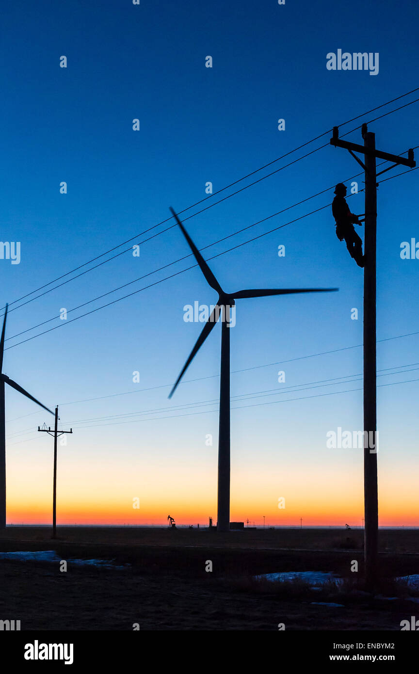 L'utilitaire électrique pour lignes électriques TCEC Tri-County Coop Banque D'Images