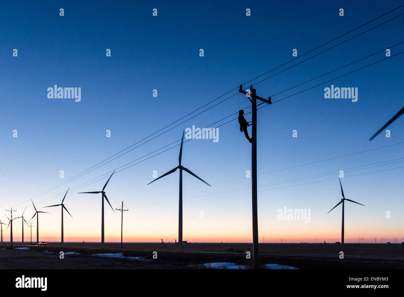 L'utilitaire électrique pour lignes électriques TCEC Tri-County Coop Banque D'Images