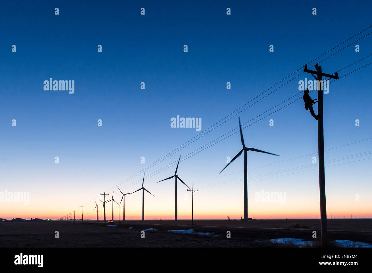 L'utilitaire électrique pour lignes électriques TCEC Tri-County Coop Banque D'Images