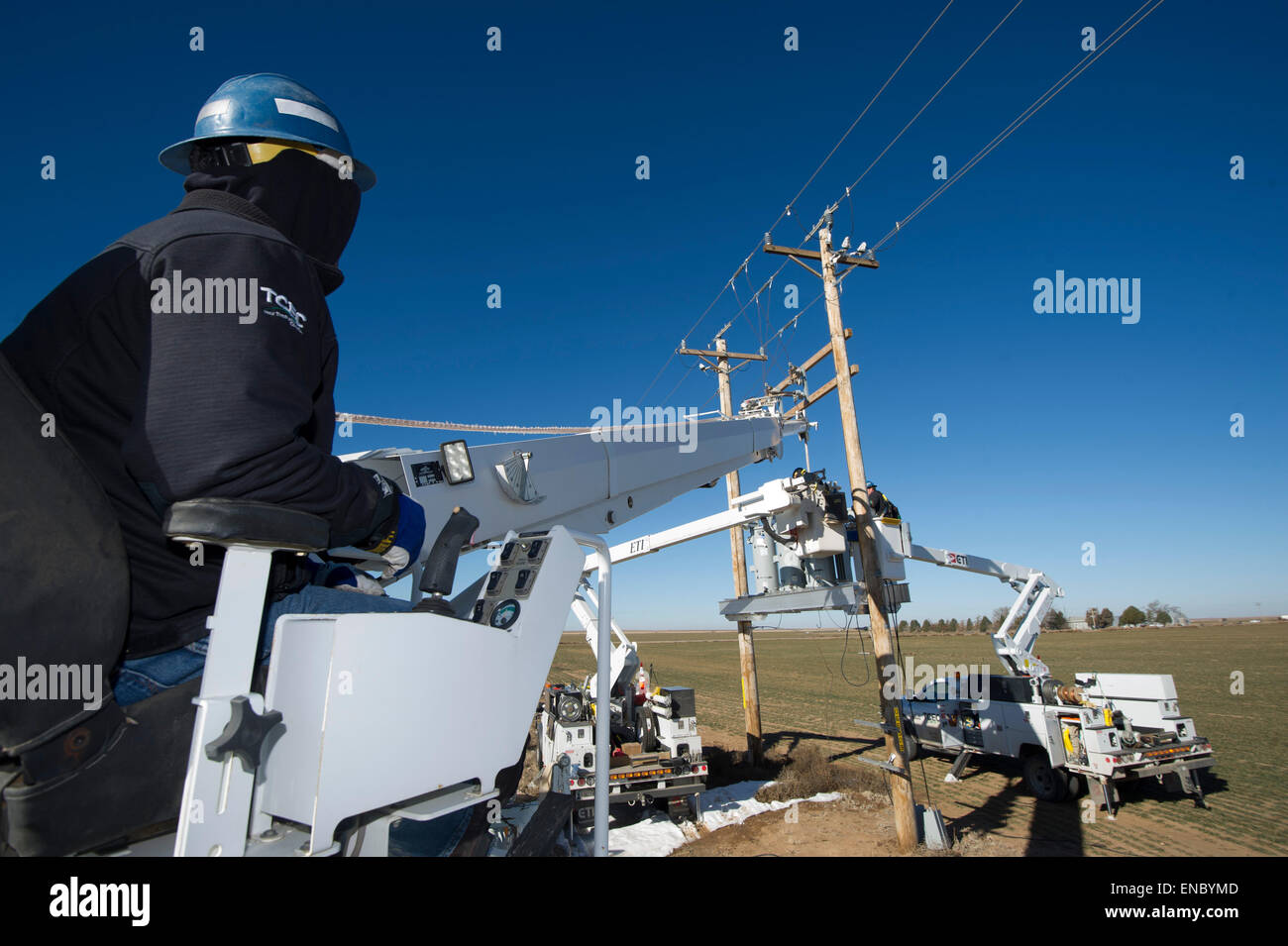 L'utilitaire électrique pour lignes électriques TCEC Tri-County Coop Banque D'Images
