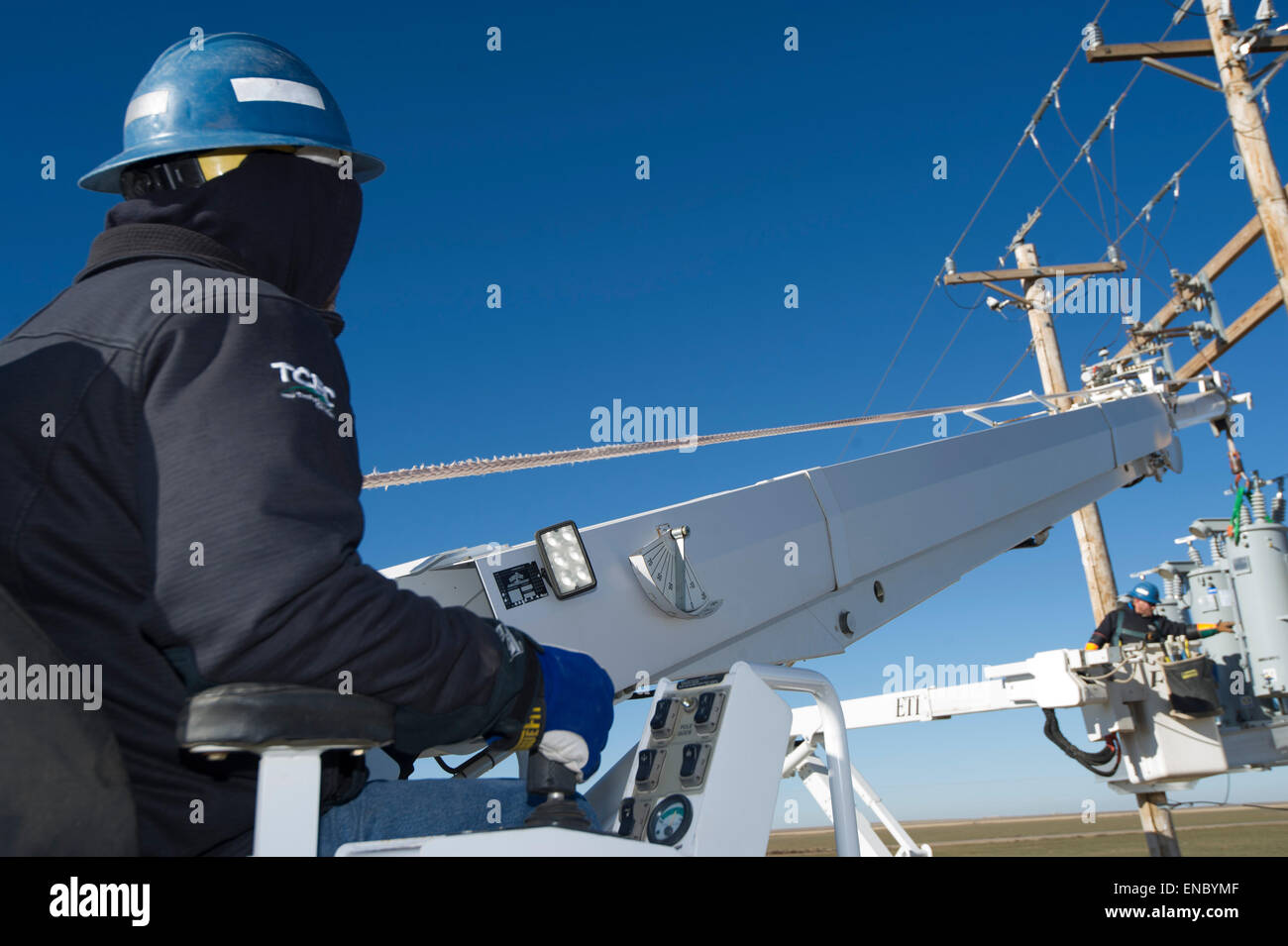 L'utilitaire électrique pour lignes électriques TCEC Tri-County Coop Banque D'Images