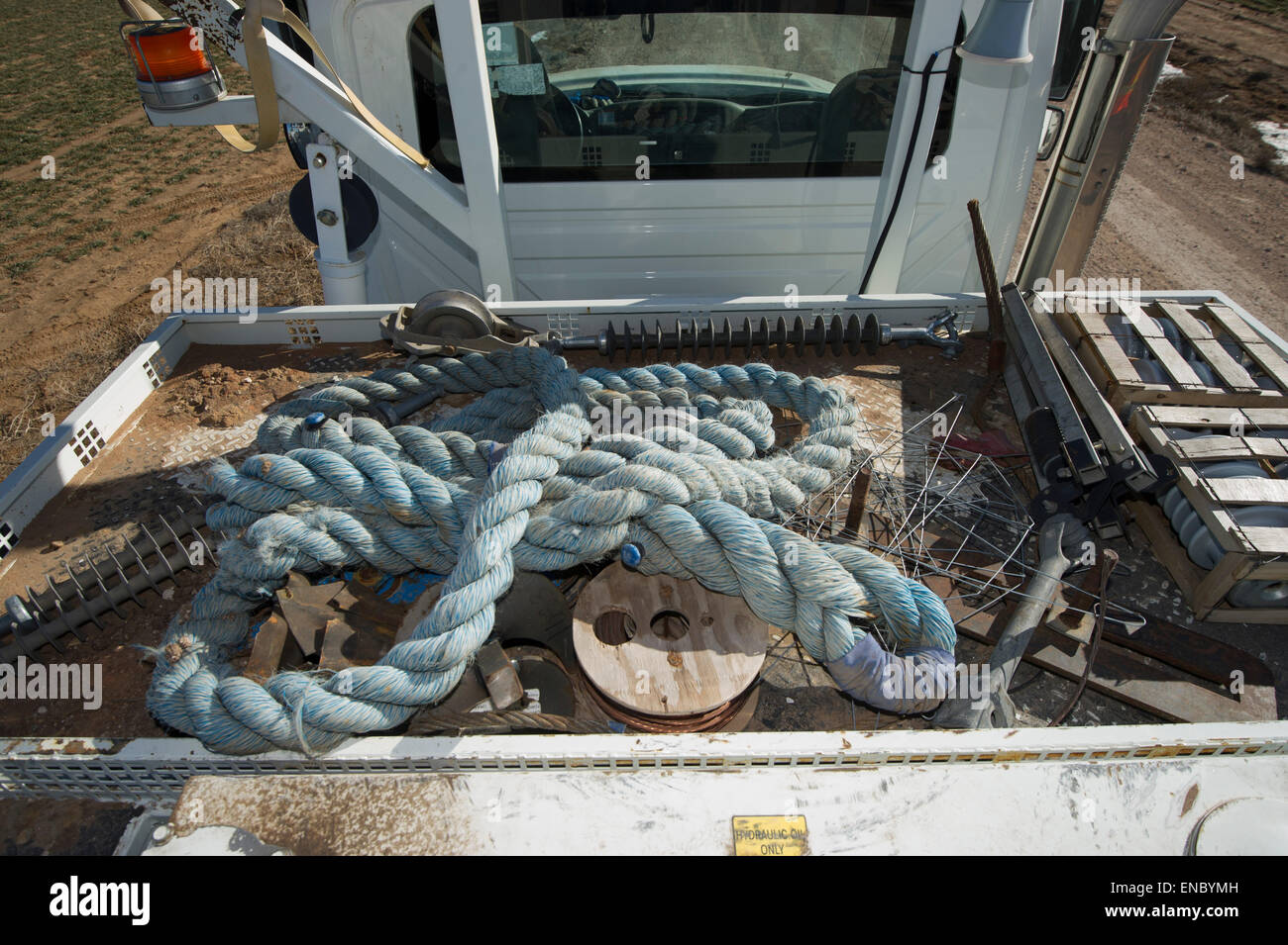 L'utilitaire électrique pour lignes électriques TCEC Tri-County Coop Banque D'Images
