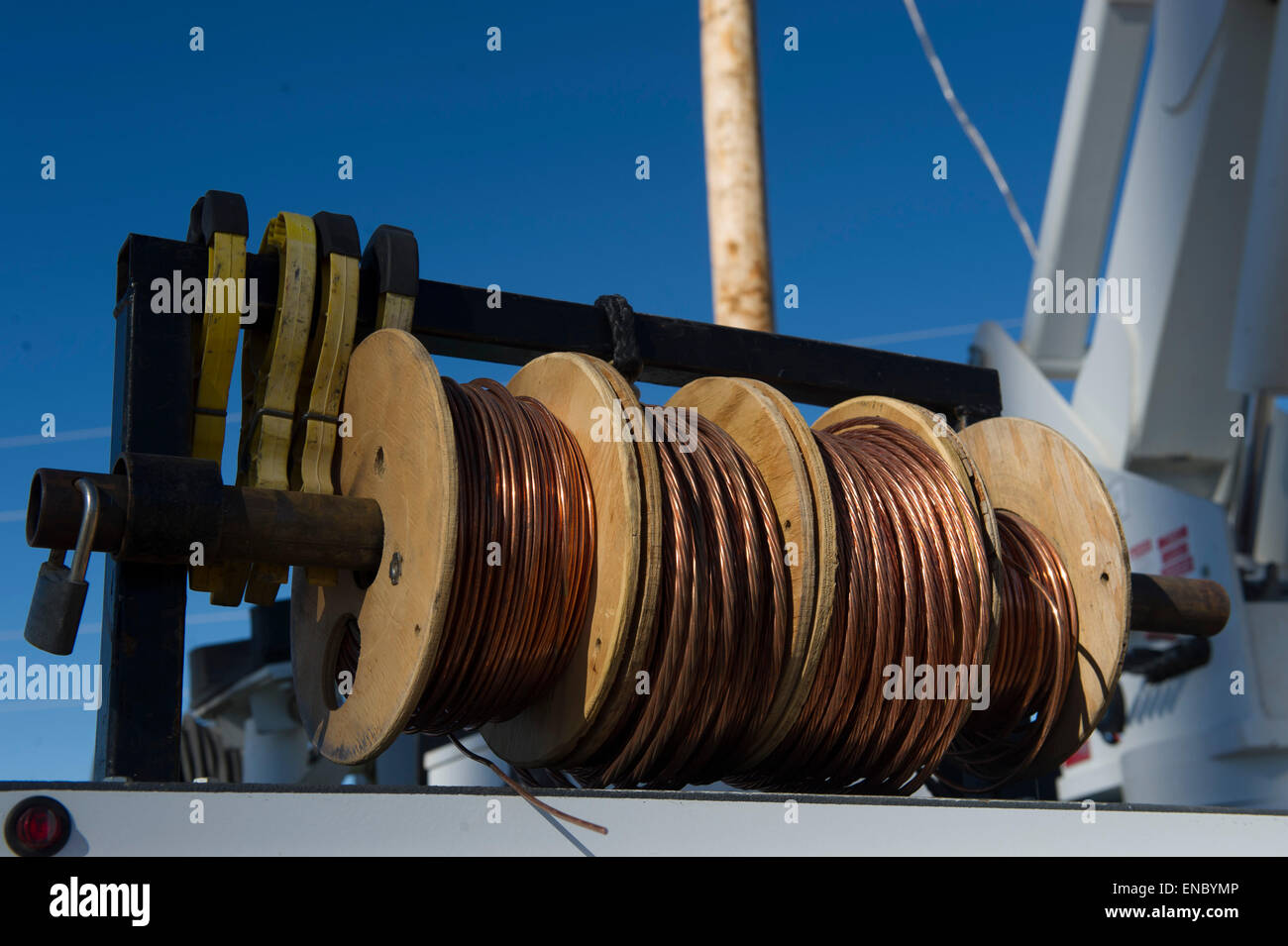 L'utilitaire électrique pour lignes électriques TCEC Tri-County Coop Banque D'Images