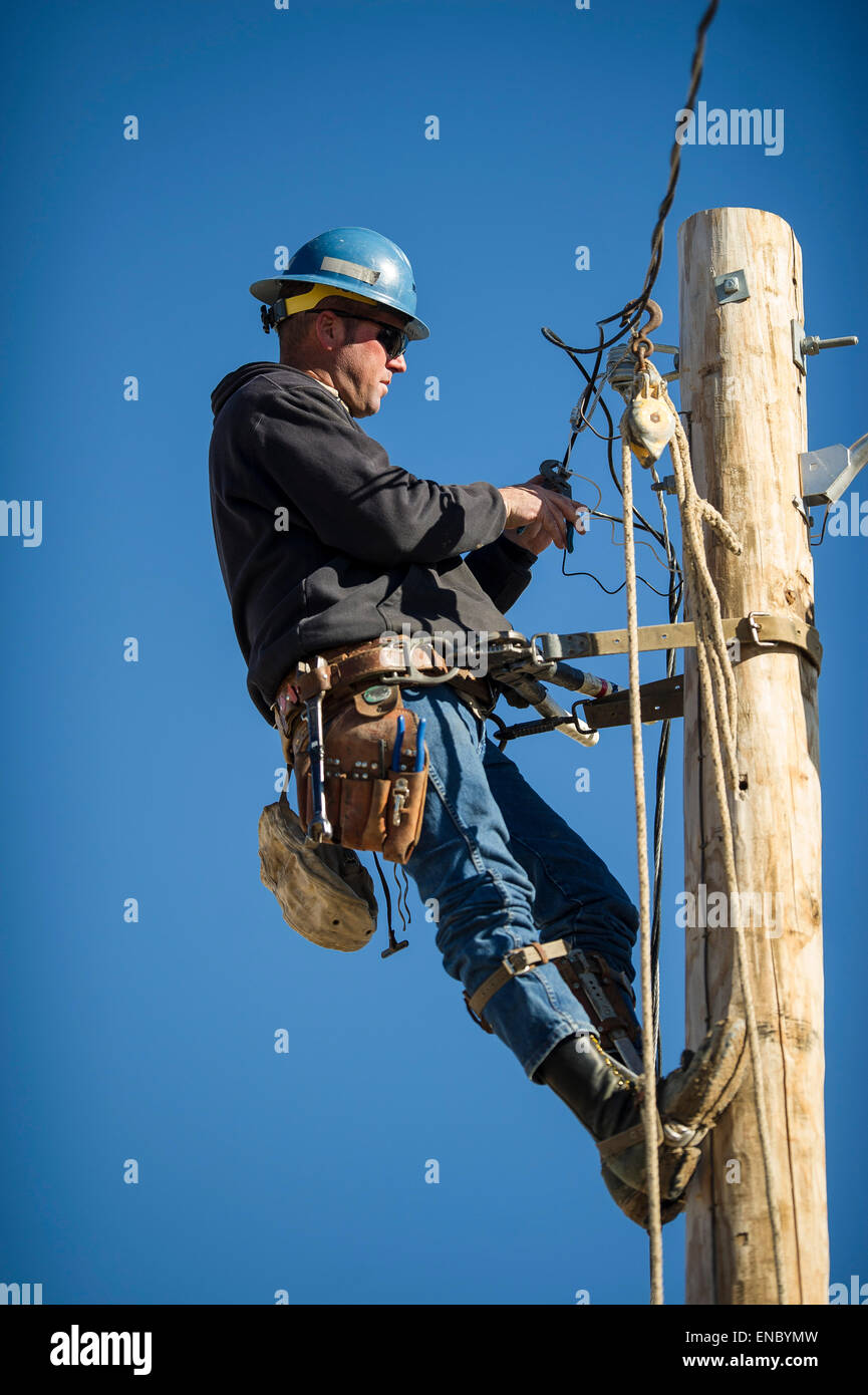L'utilitaire électrique pour lignes électriques TCEC Tri-County Coop Banque D'Images