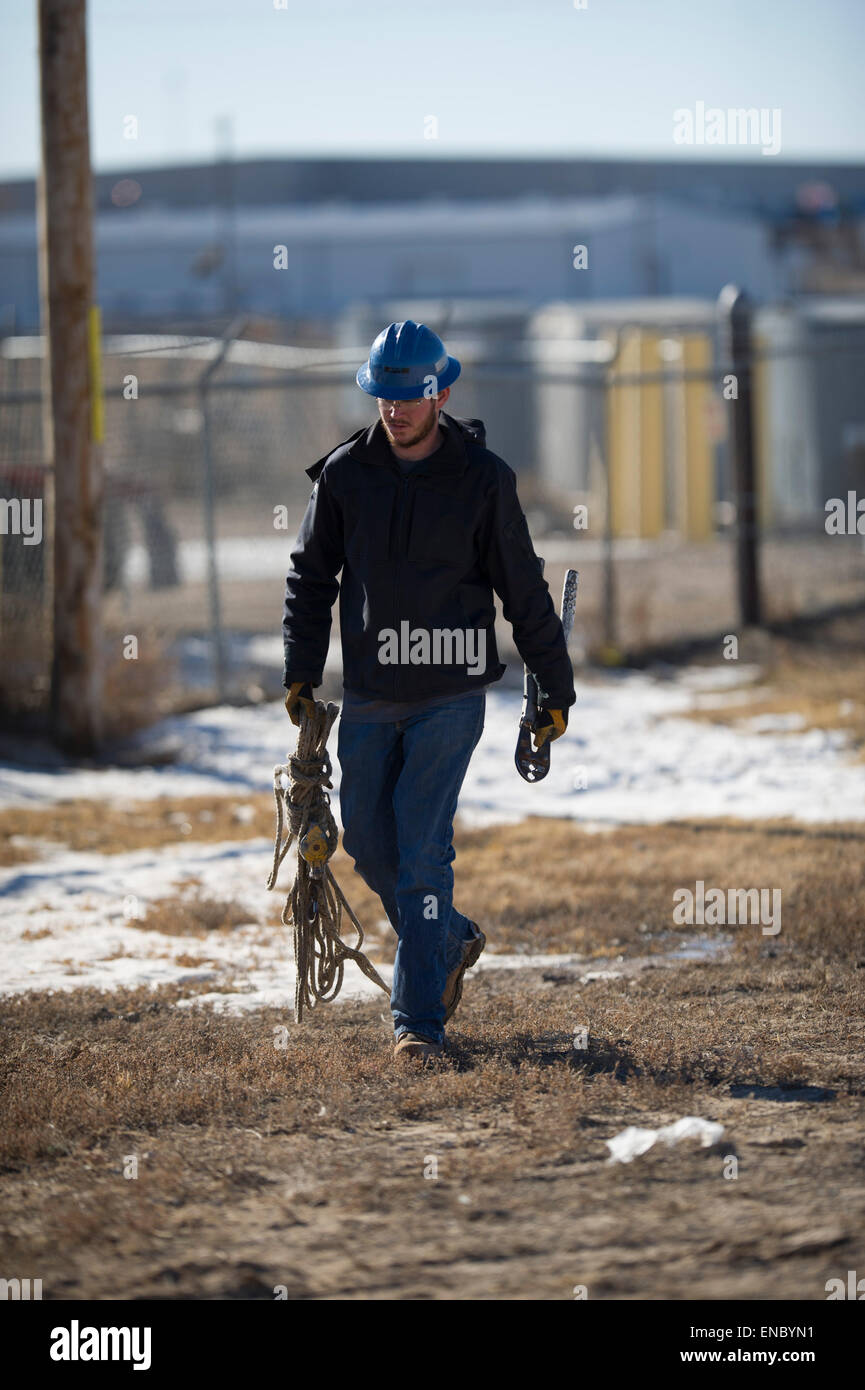 L'utilitaire électrique pour lignes électriques TCEC Tri-County Coop Banque D'Images